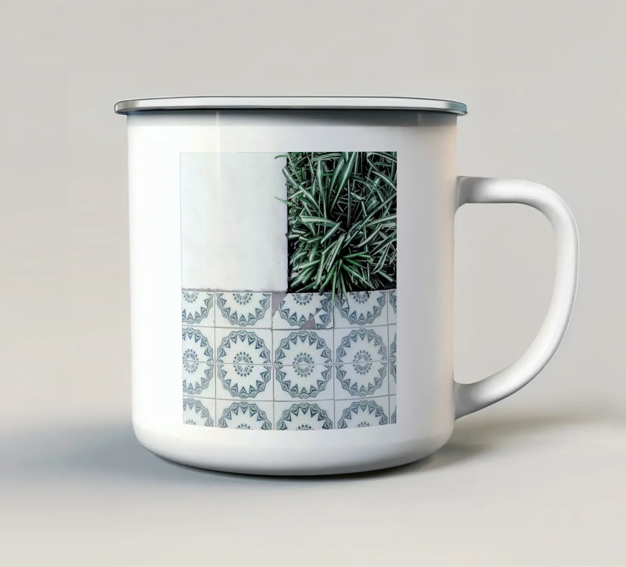 Tiles taza de esmalte de Picture On The Fridge
