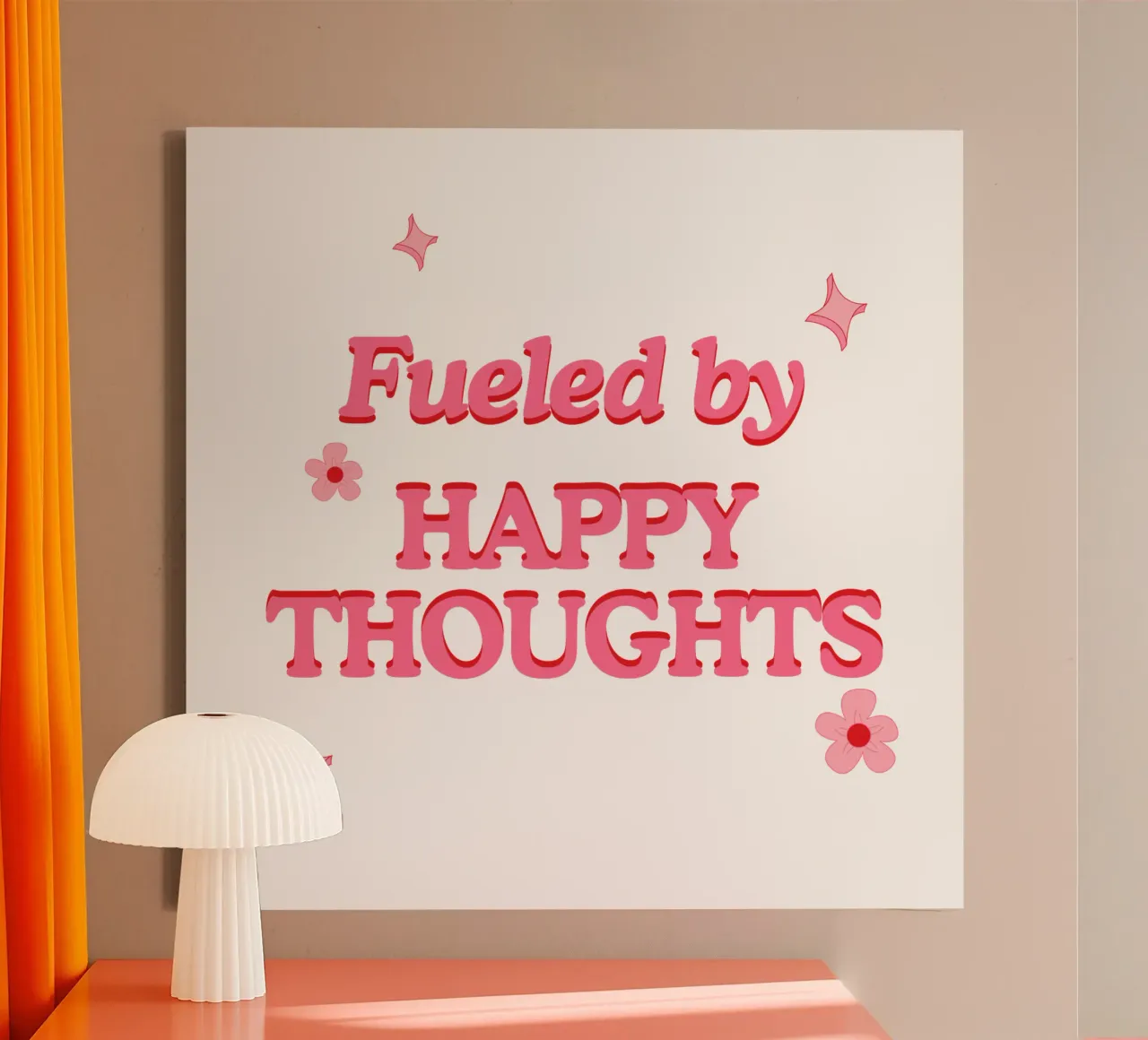 fueled by happy thoughts canvas with Floater frame by pdigitalprints