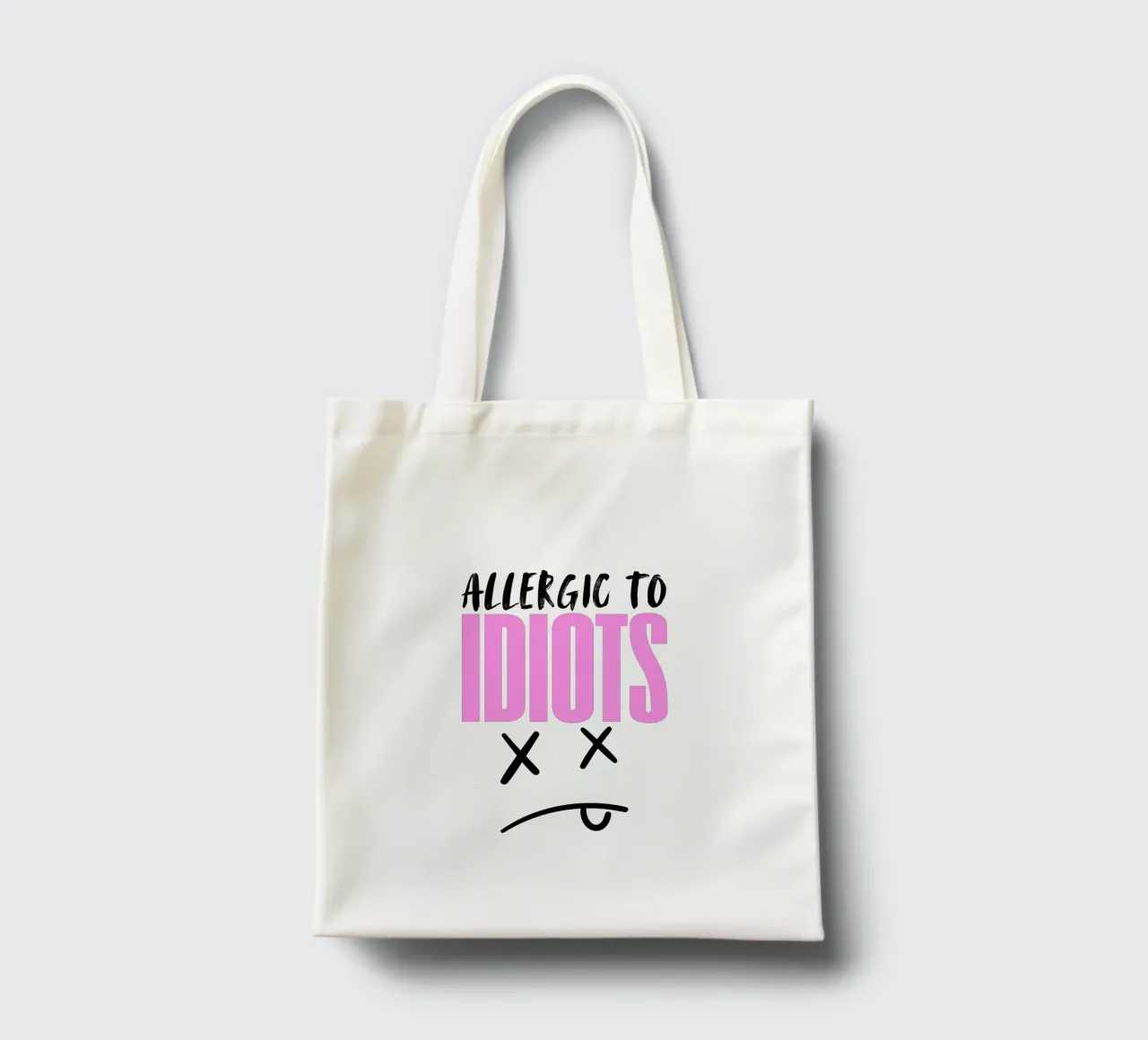 Allergic to idiots borsa in juta da happystatements