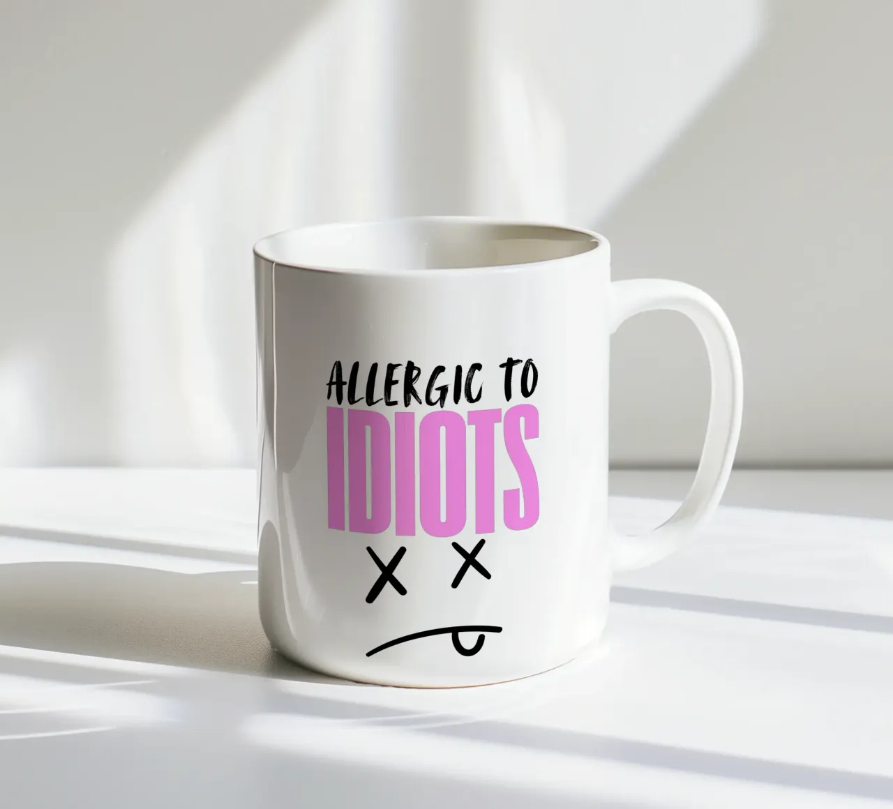Allergic to idiots tazza in ceramica da happystatements