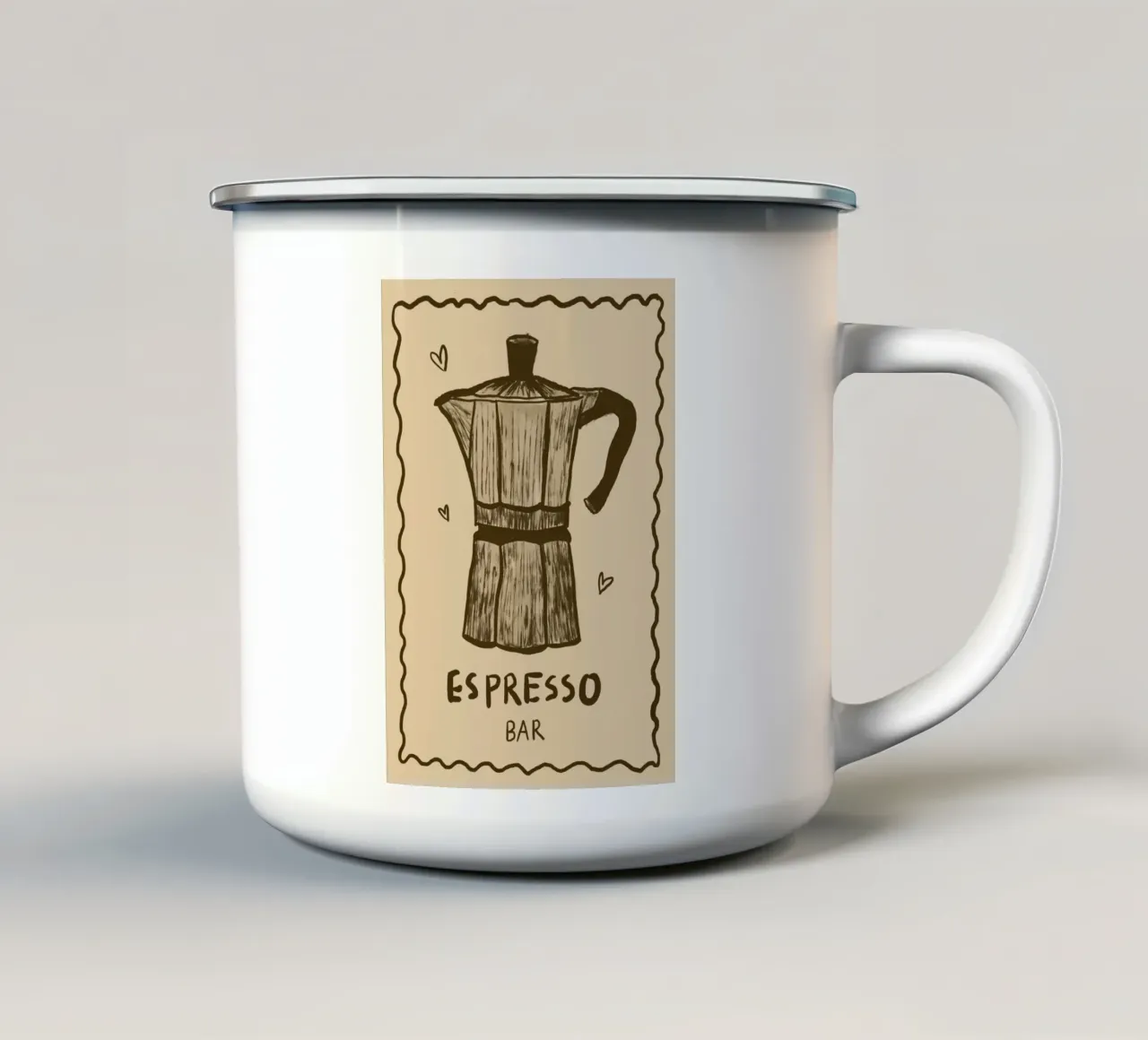 Espresso Bar enamel mug by Studio Dolci