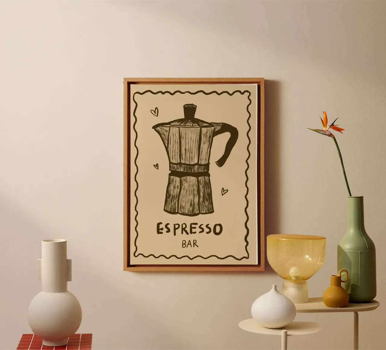 Espresso Bar tela con Cornice a cassetta da Studio Dolci