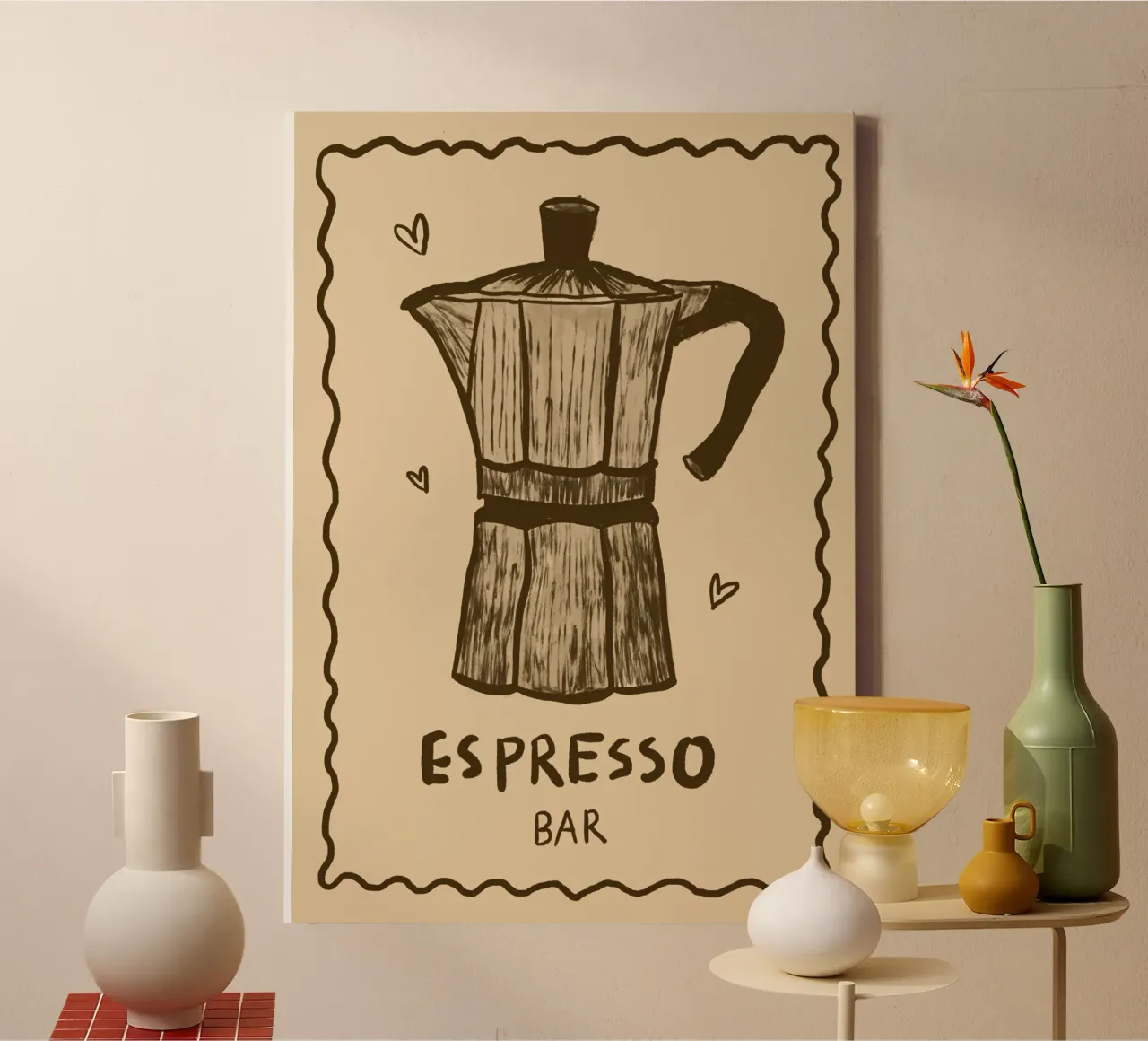 Espresso Bar tela con Cornice a cassetta da Studio Dolci