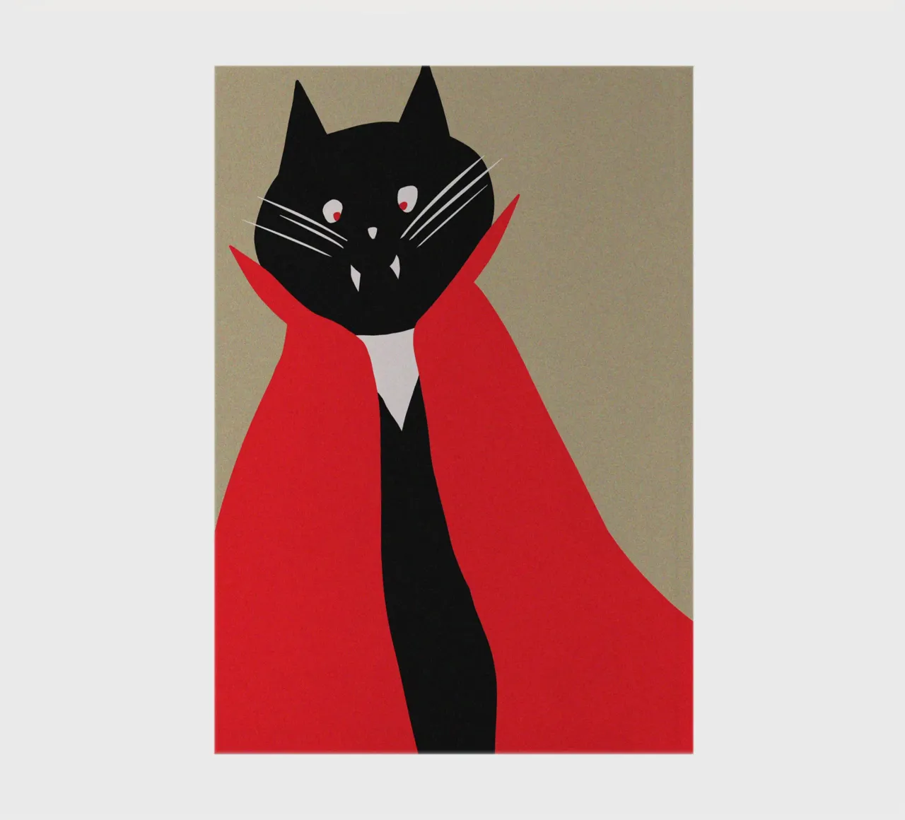 Vampire Black Tuxedo Cat with Red Cape notebook by Lisa Jureczko Arts Illustration