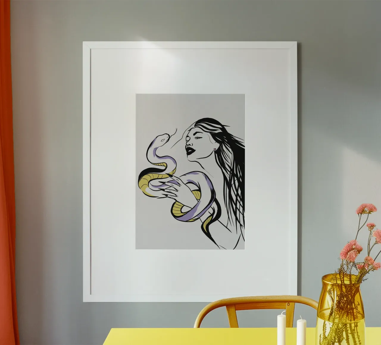 Donna con serpente poster da Lisa Jureczko Arts Illustration