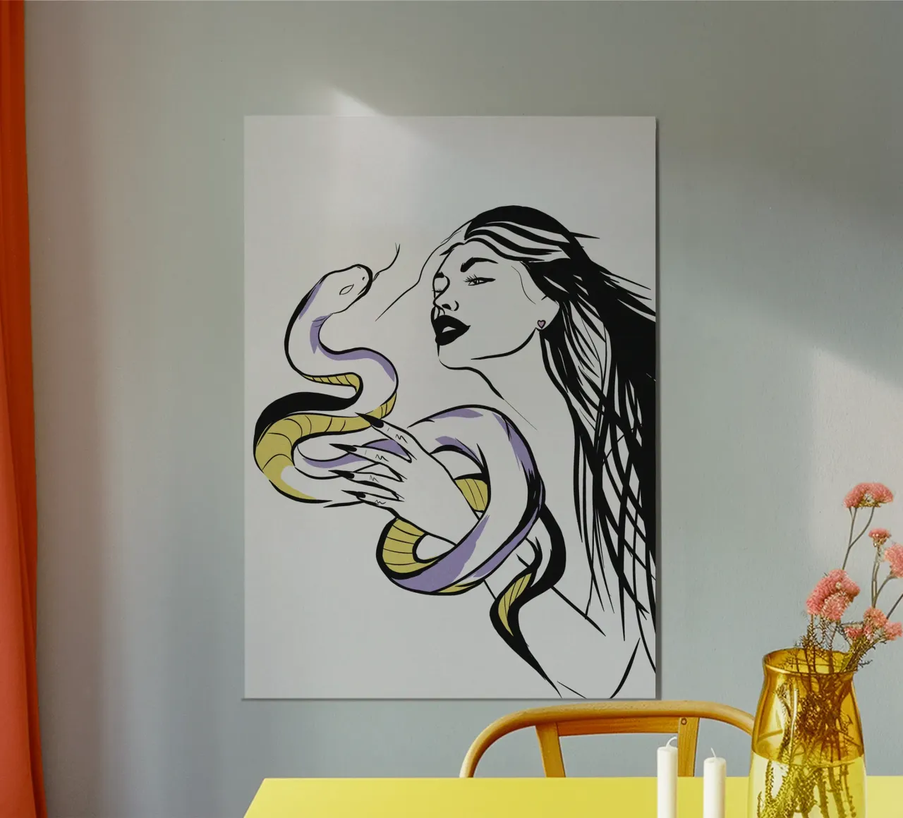 Donna con serpente poster da Lisa Jureczko Arts Illustration