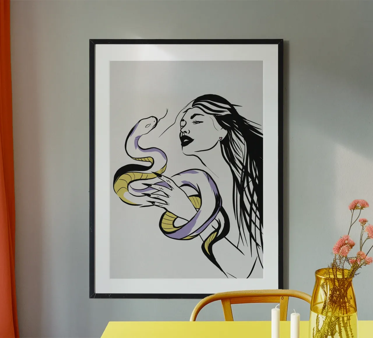 Donna con serpente poster da Lisa Jureczko Arts Illustration