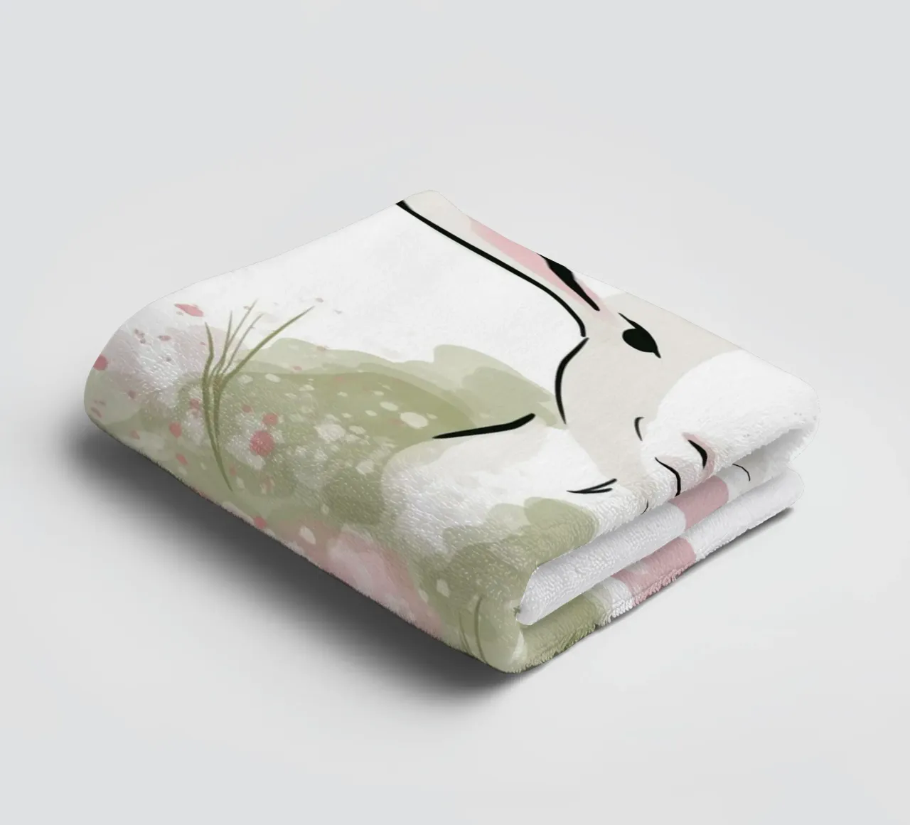 Simpatico agnellino bianco con fiori rosa asciugamano da bagno da Lisa Jureczko Arts Illustration
