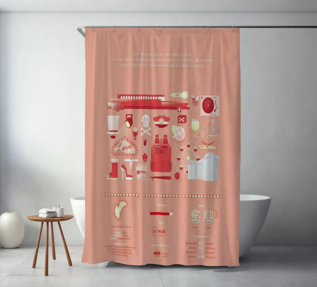St. Pauli shower curtain by Bureau Bald GmbH