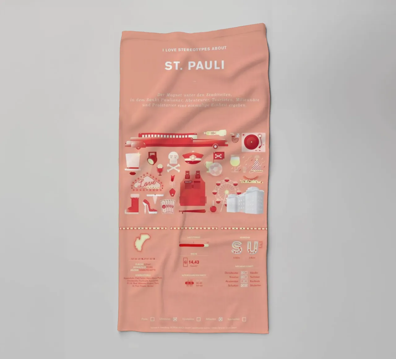 St. Pauli asciugamano da bagno da Bureau Bald GmbH