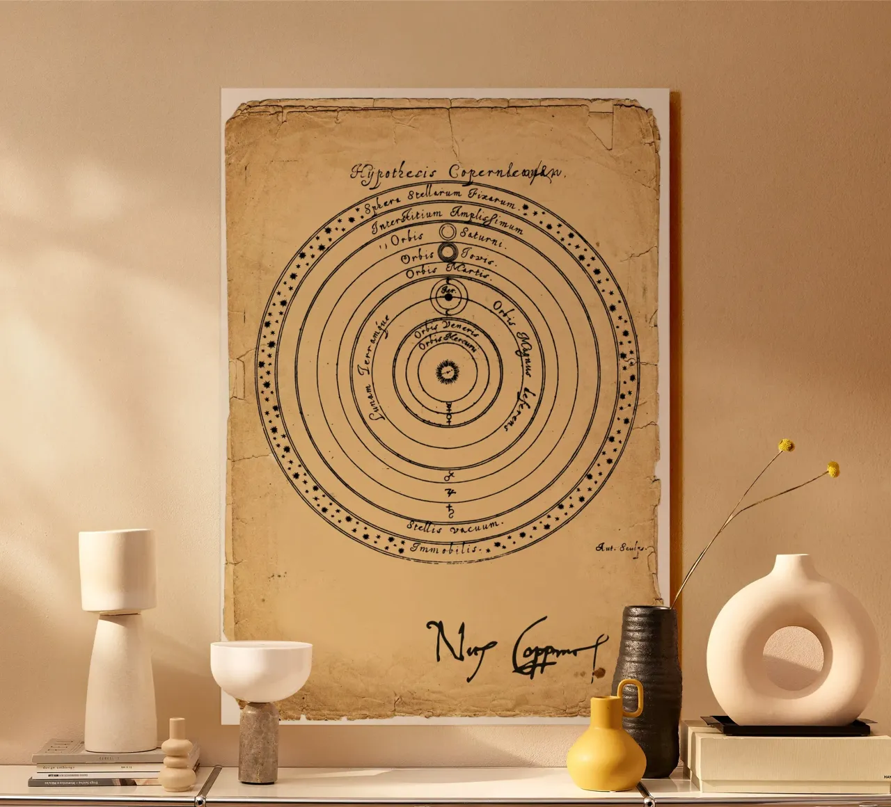Nicolaus Copernicus - Astronomy Theory Print alu-dibond by Mashtup