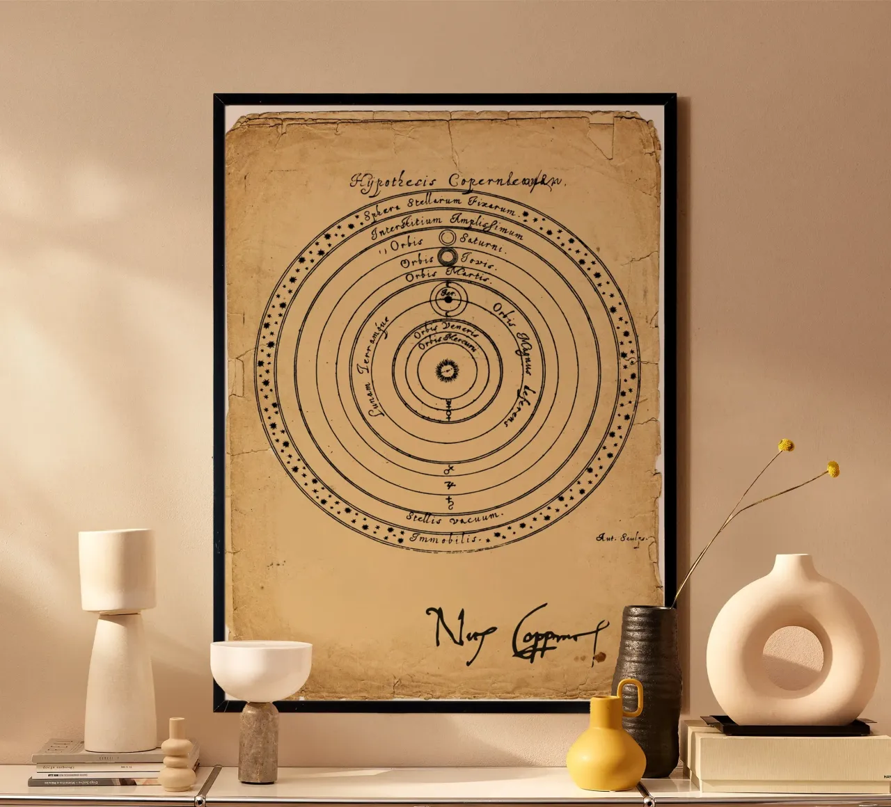 Nicolaus Copernicus - Astronomy Theory Print poster with aluminum frame by Mashtup