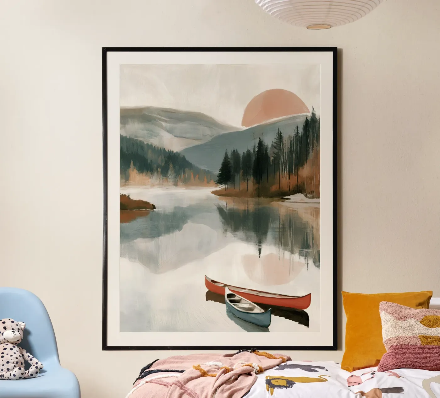 Sunset Canoes poster van Natura