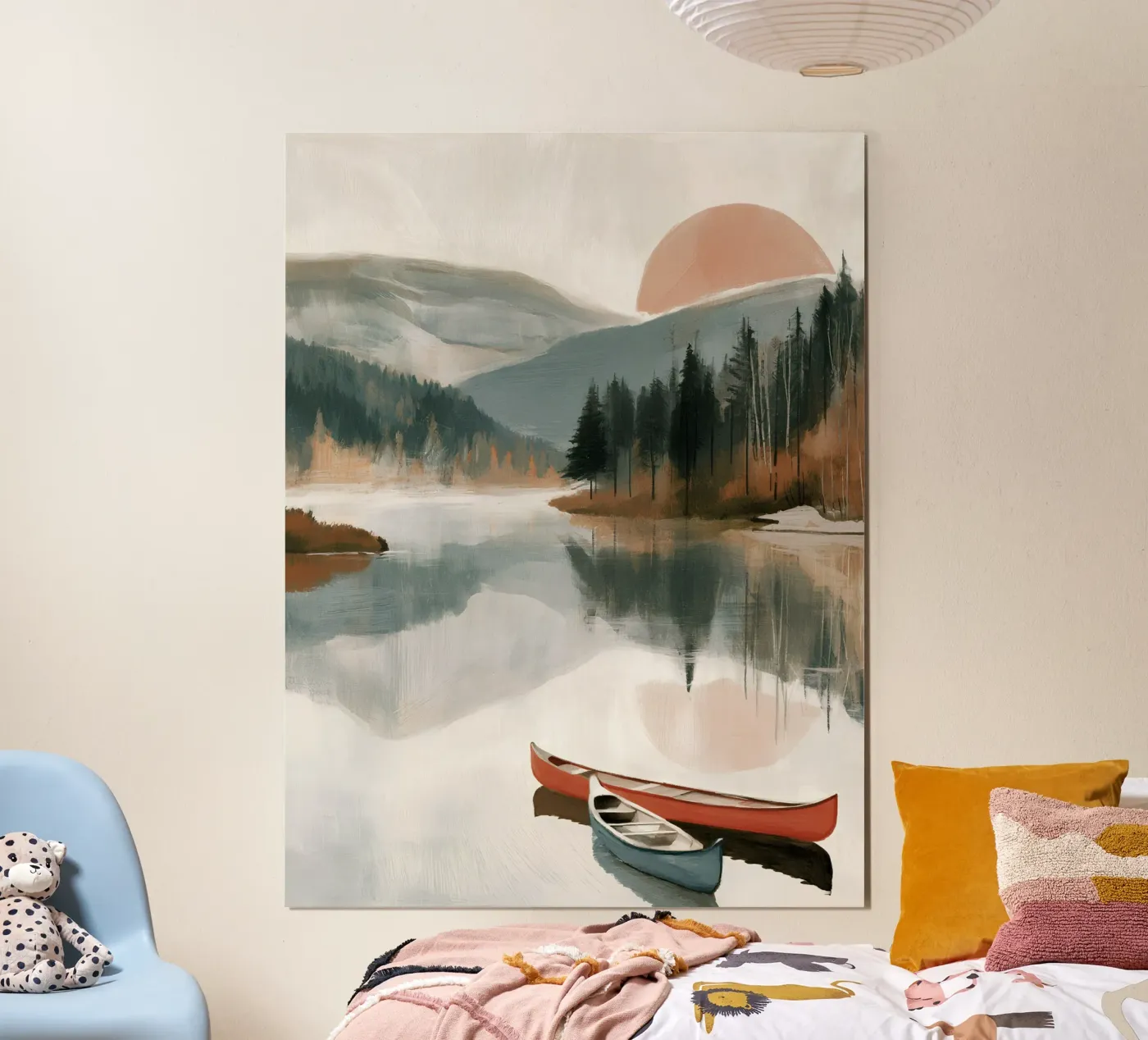 Sunset Canoes poster van Natura