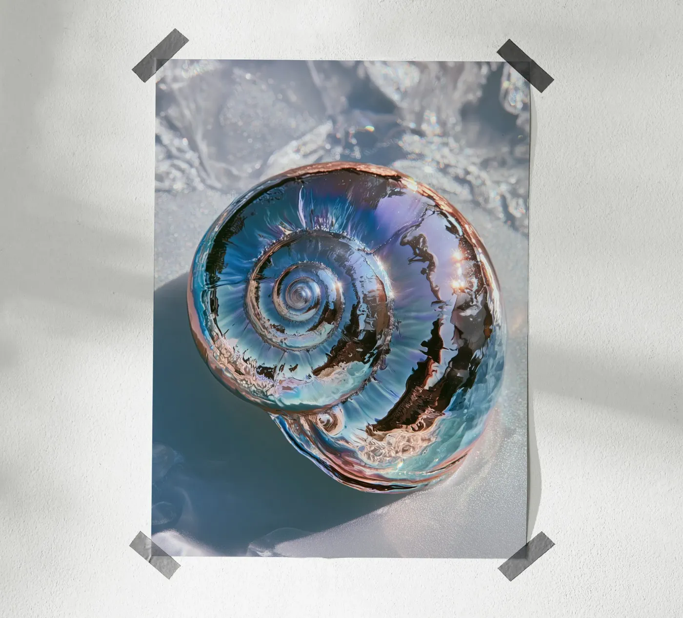 Liquid Chrome Seashell poster da Palmera Studio