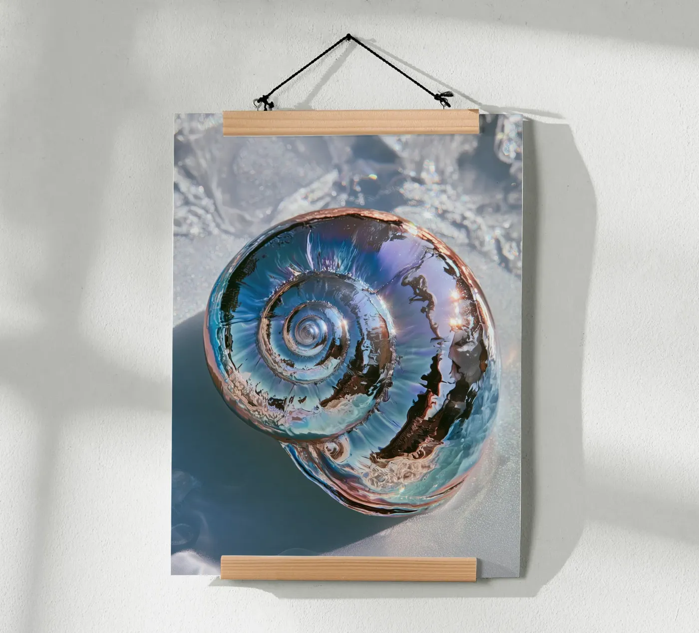 Liquid Chrome Seashell poster da Palmera Studio
