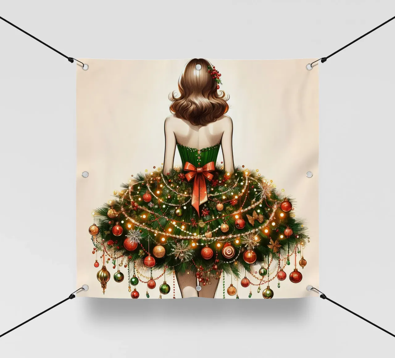 Abito con albero di Natale telo in pvc da ARTOMATIC