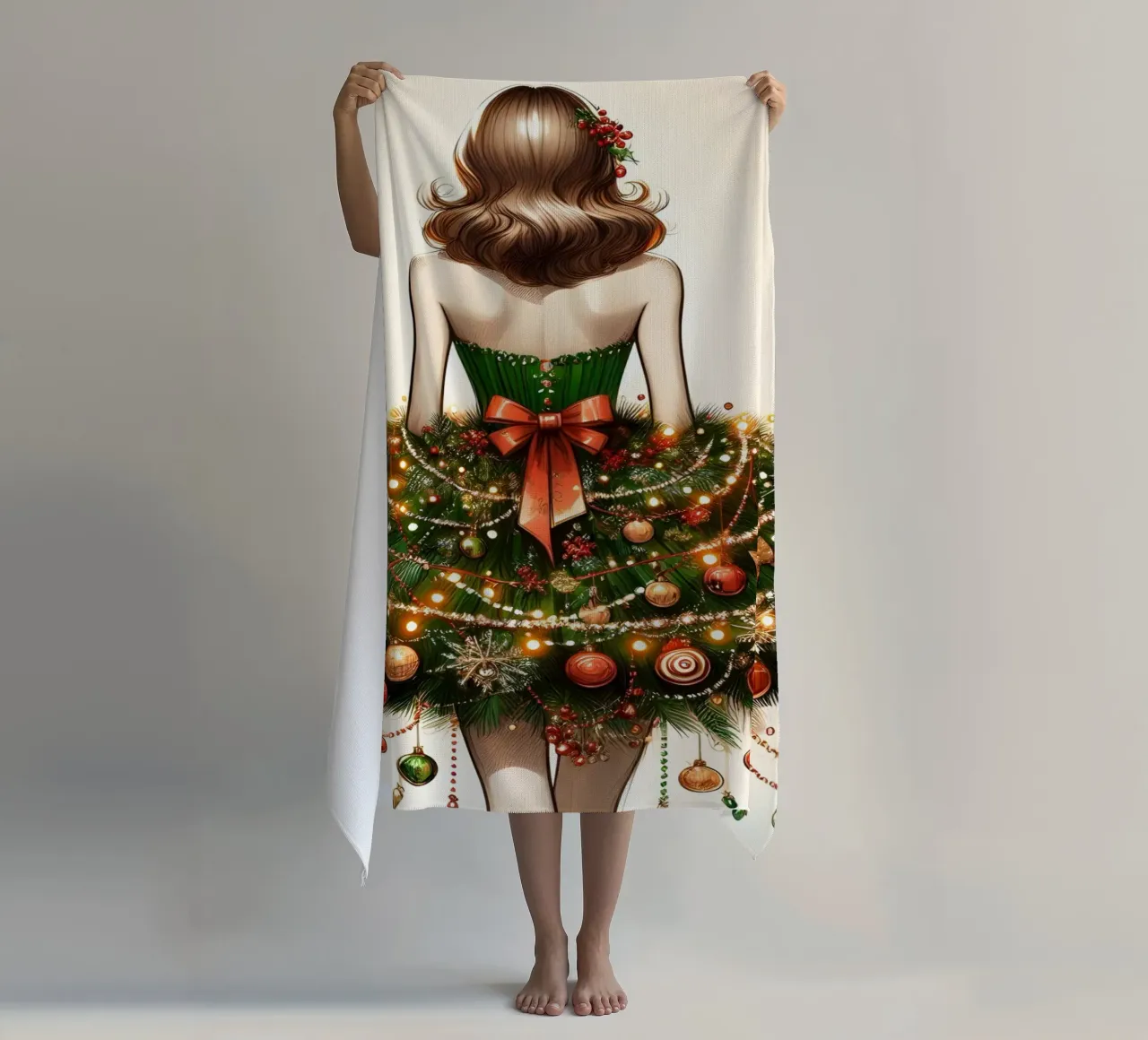 Abito con albero di Natale telo mare da ARTOMATIC