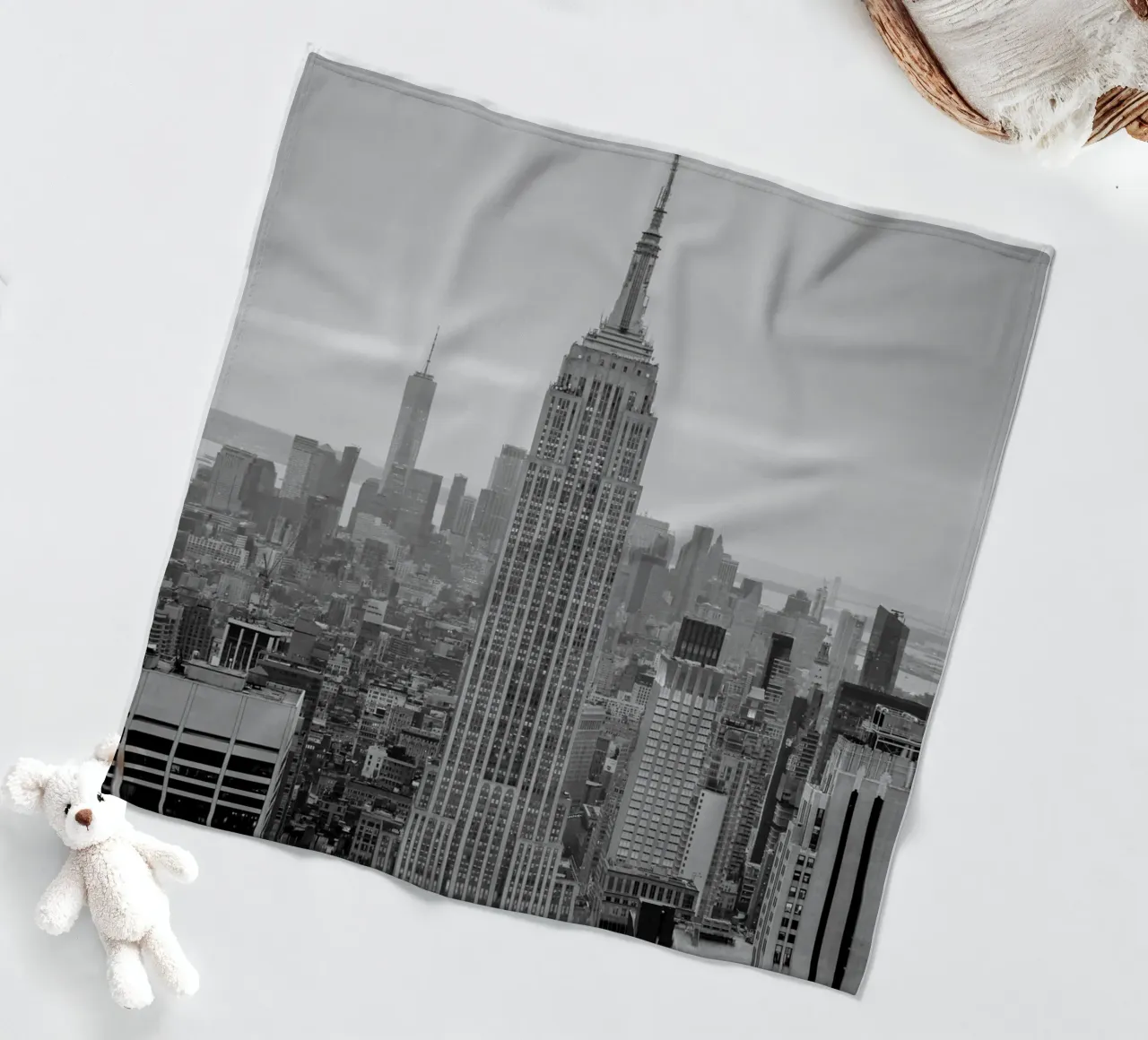 New York City Skyline - Empire State Building, Manhattan fleece blanket by Bold and Retro
