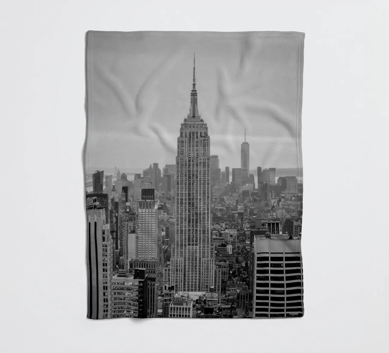 New York City Skyline - Empire State Building, Manhattan fleece blanket by Bold and Retro