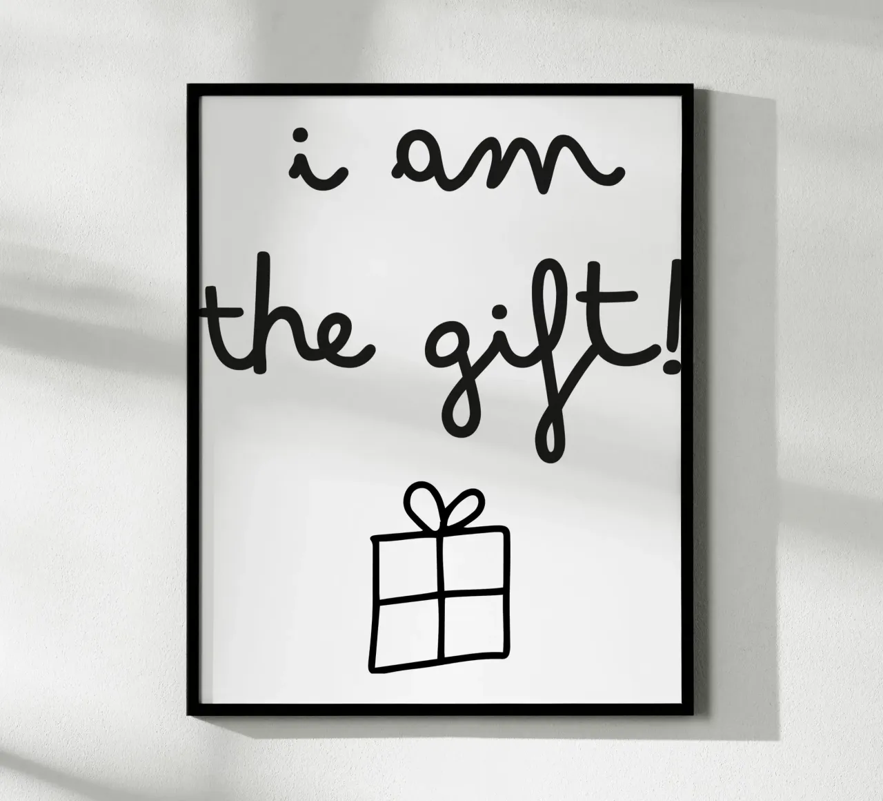 I am the gift poster with plastic frame by LOVS DESIGN