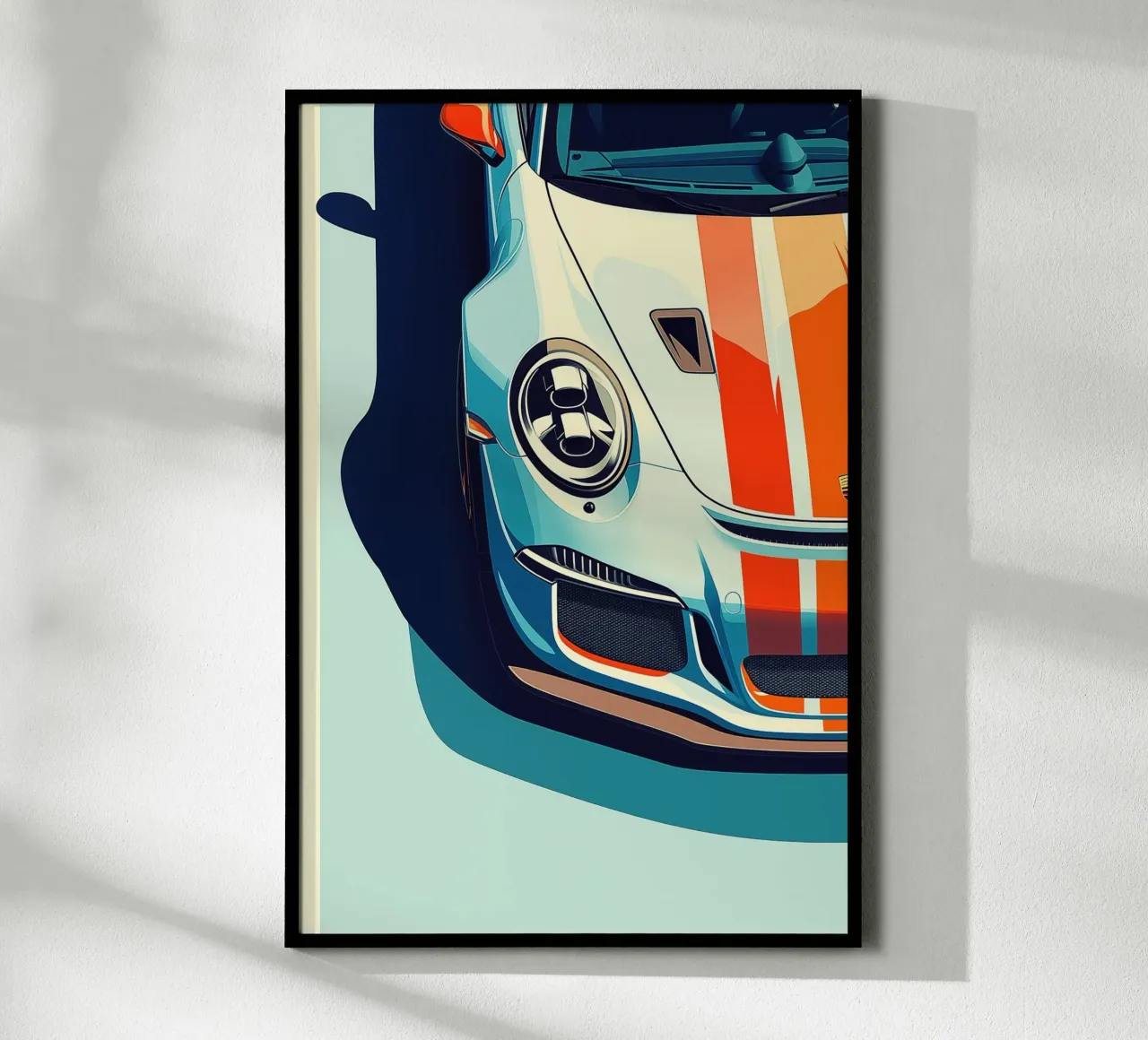 Porsche GT3 R Racing Car poster met houten frame van Autofocus