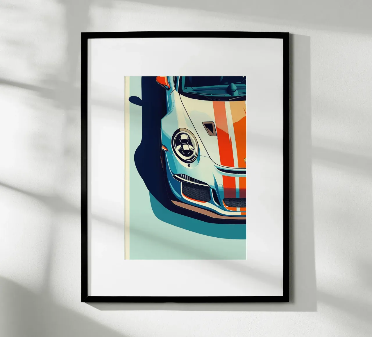 Porsche GT3 R Racing Car poster met houten frame van Autofocus
