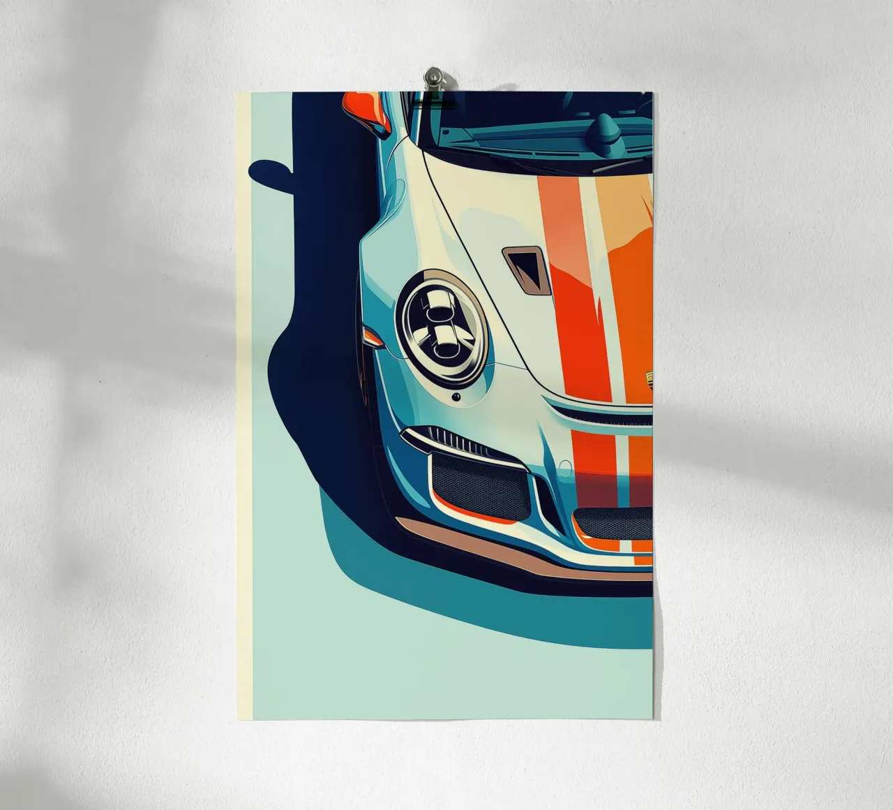 Porsche GT3 R Racing Car poster met houten frame van Autofocus