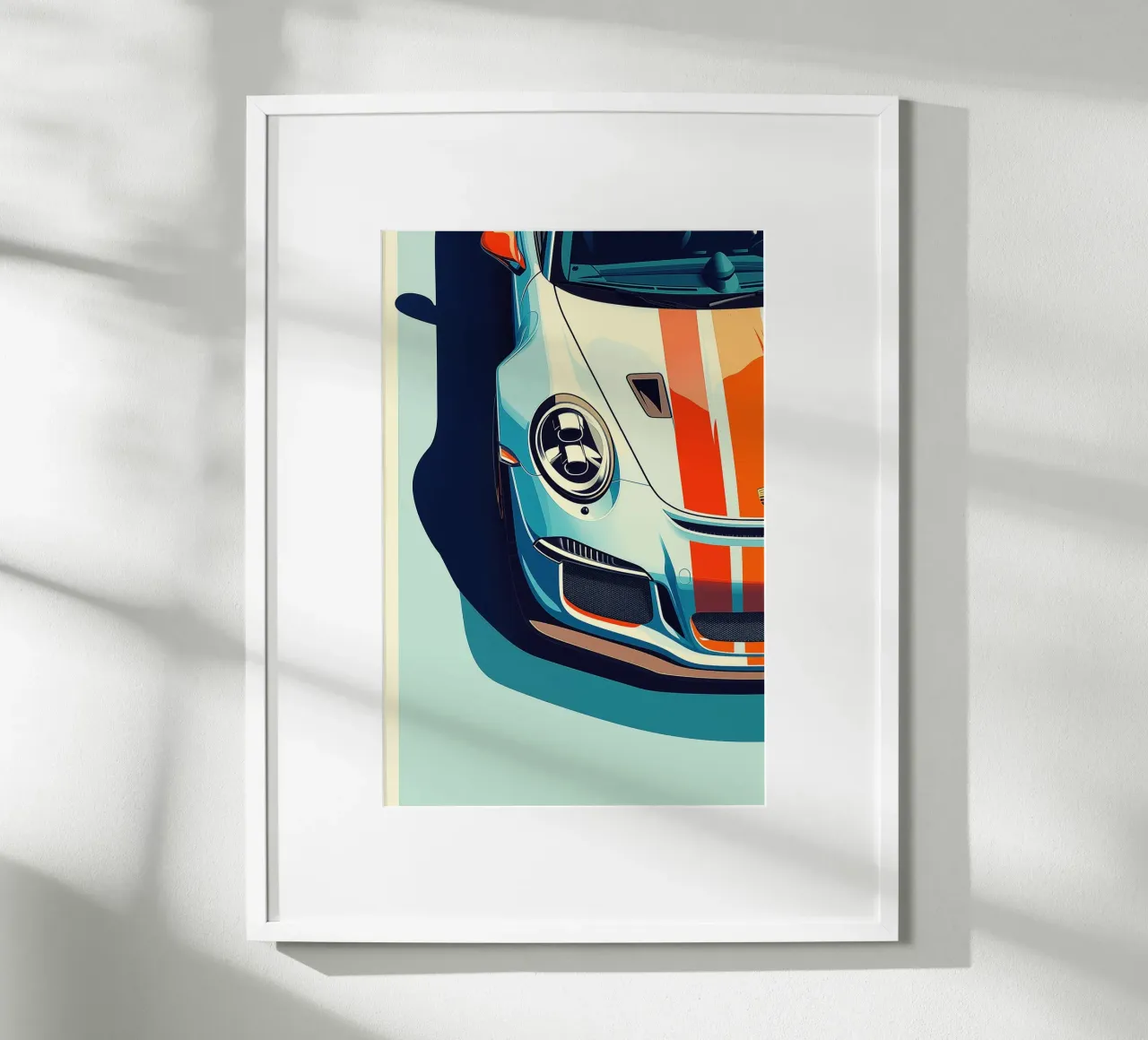 Porsche GT3 R Racing Car poster met houten frame van Autofocus