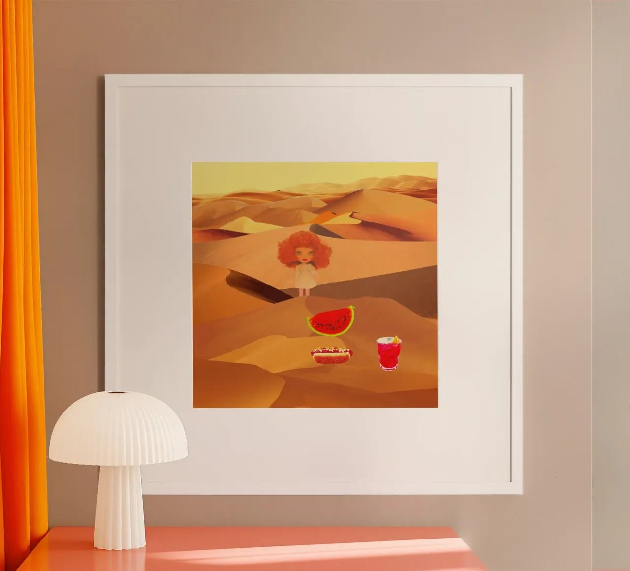 Voglia di caldo poster con telaio in legno da lipecobr