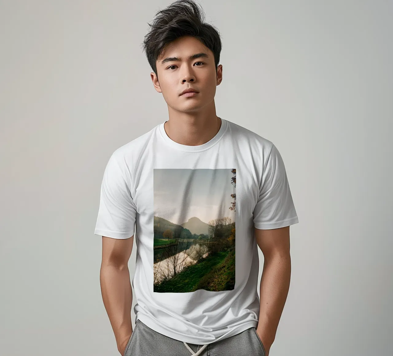 Svizzera sassone - Riflesso di una montagna in autunno t-shirt da Bold and Retro