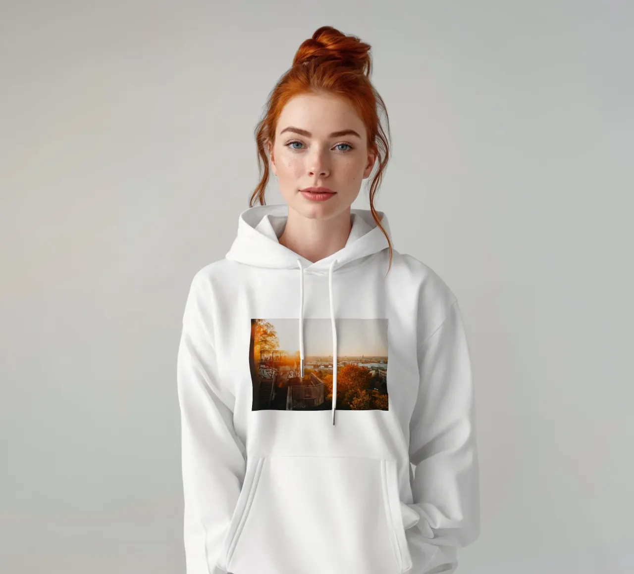 Tramonto a Berlino - vista in autunno felpa con cappuccio da Bold and Retro