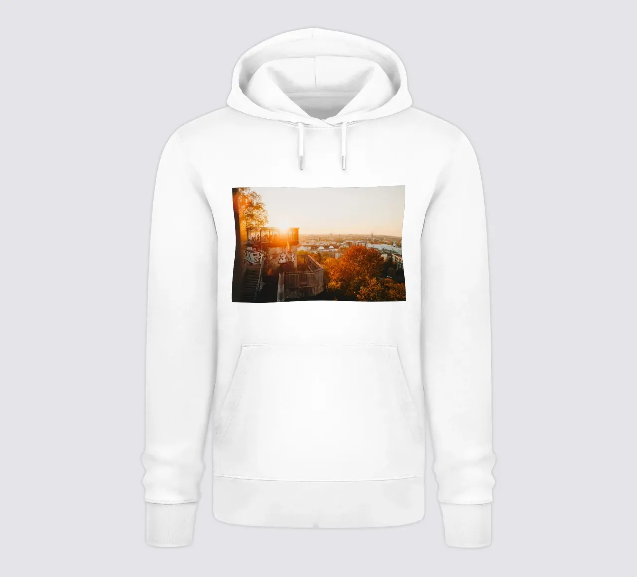 Tramonto a Berlino - vista in autunno felpa con cappuccio da Bold and Retro