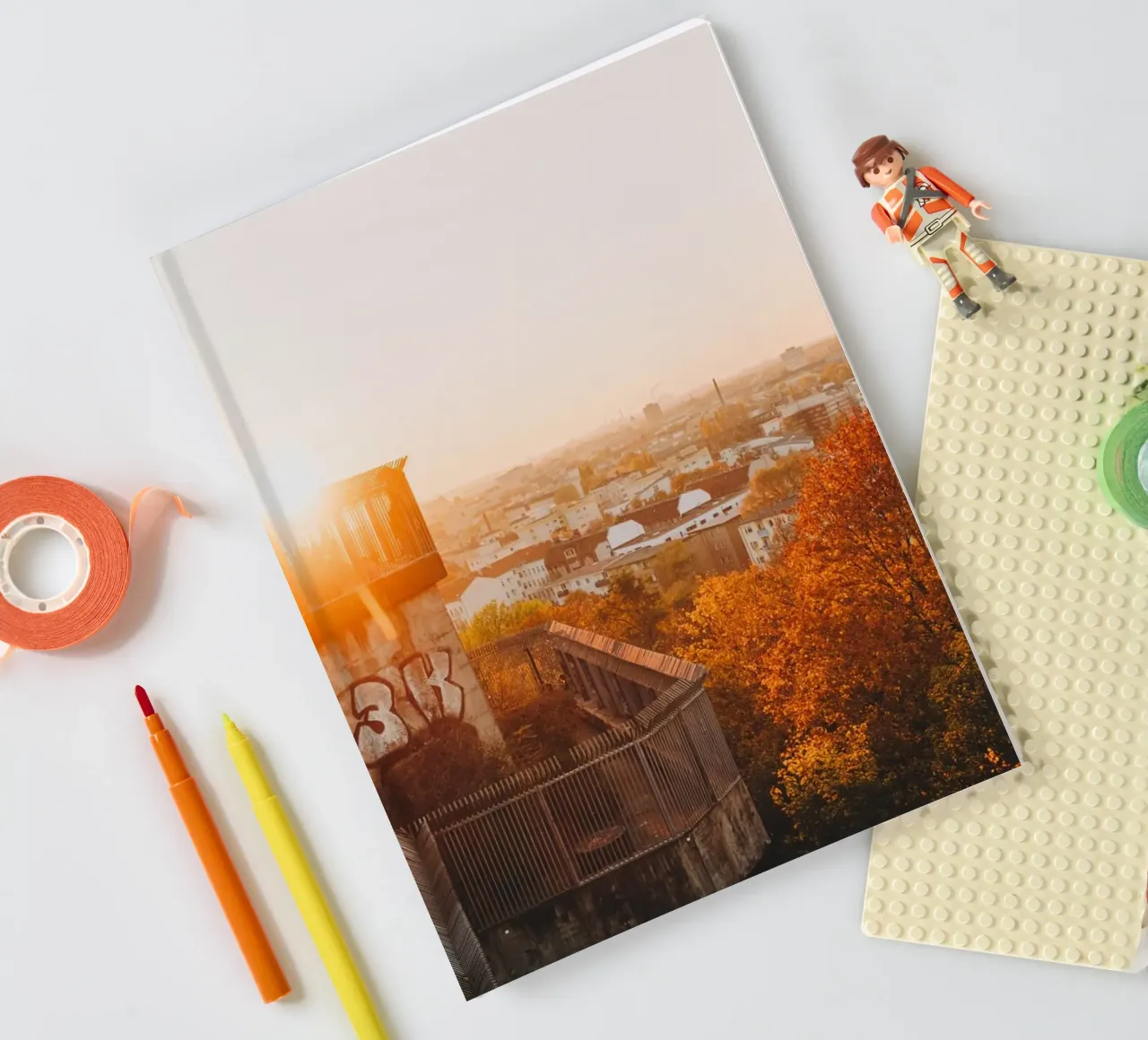 Sunset Berlin - view in autumn notebook by Bold and Retro