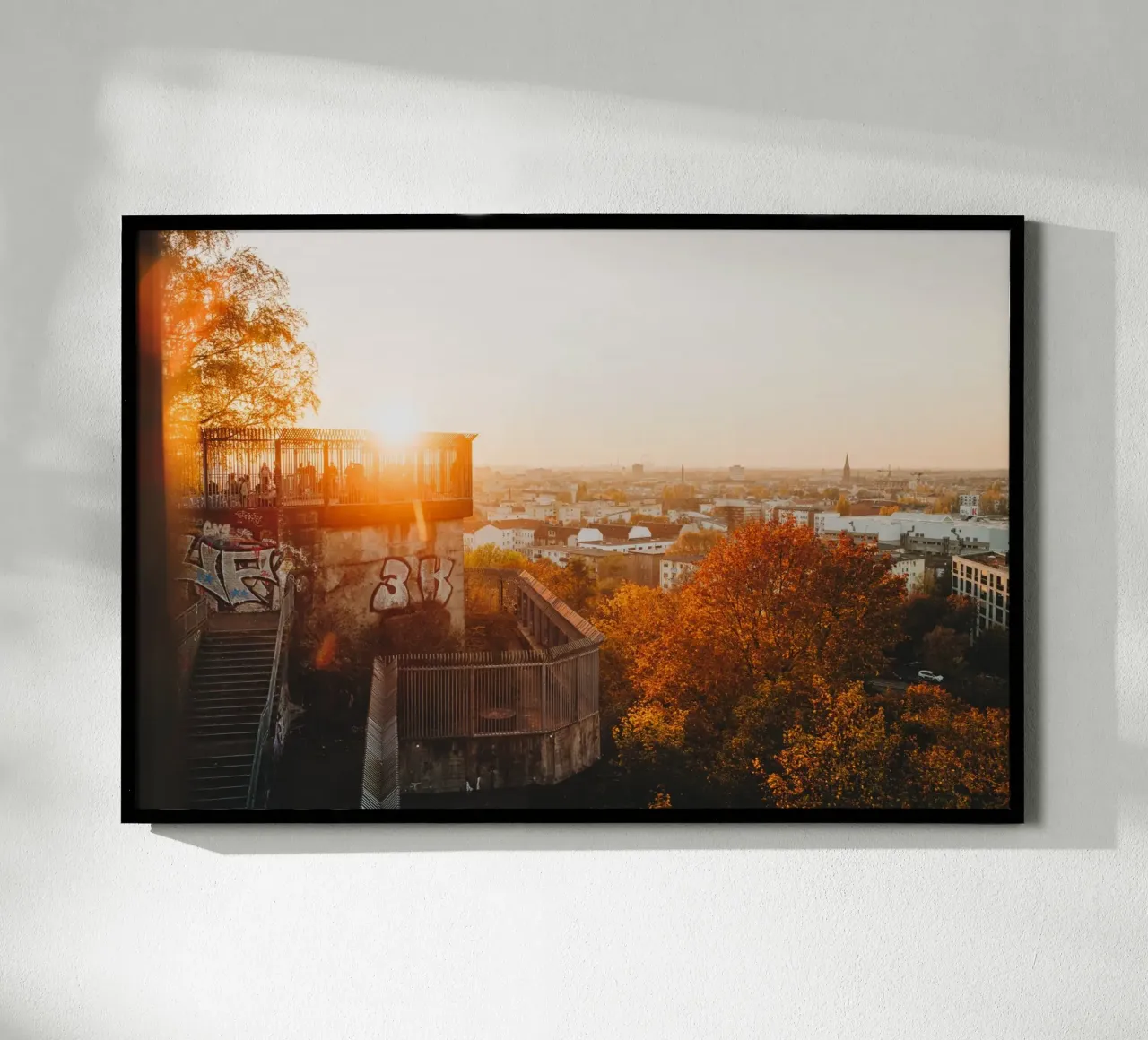 Coucher de soleil à Berlin - Vue en automne hahnemühle de Bold and Retro