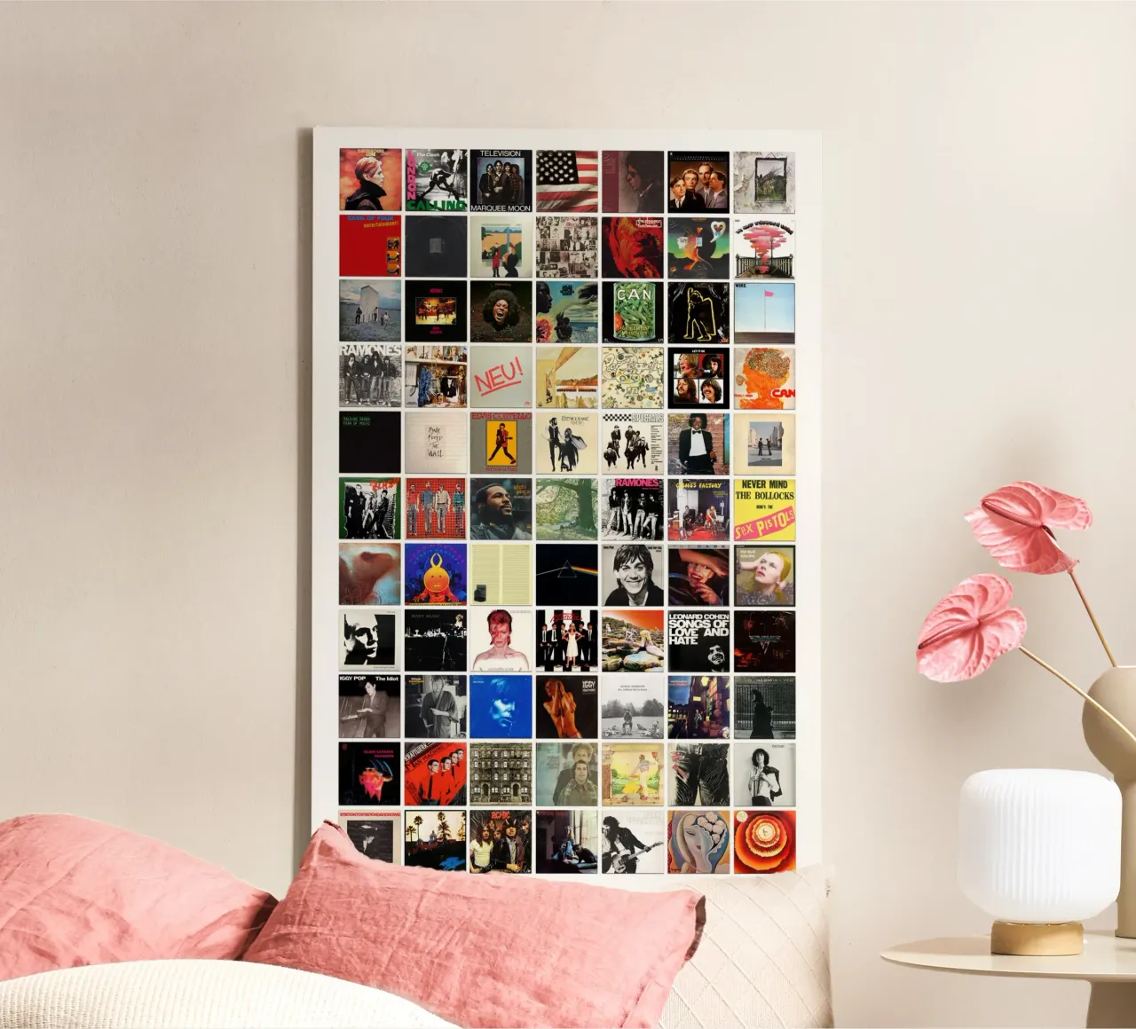 Grootste albums van de jaren '70 - Beste jaren '70 Muziek Vinyl Print canvas met Baklijst van MrMustardPrints