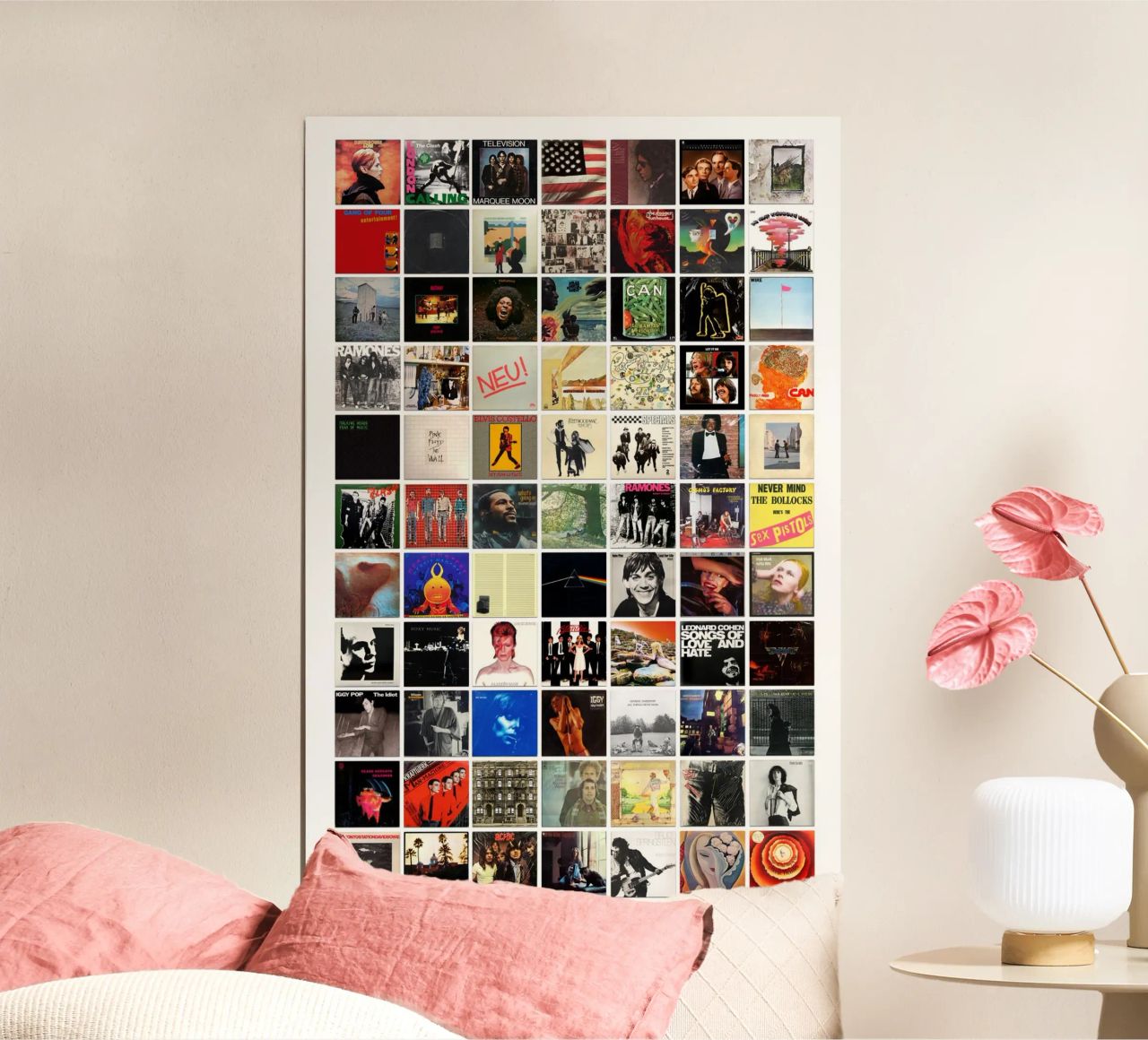 Greatest Albums of the 1970s - Best '70s Music Vinyl Print Poster von MrMustardPrints