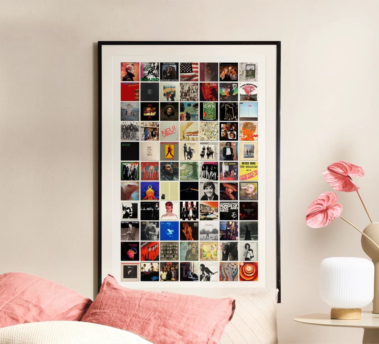 Greatest Albums of the 1970s - Best '70s Music Vinyl Print Poster von MrMustardPrints