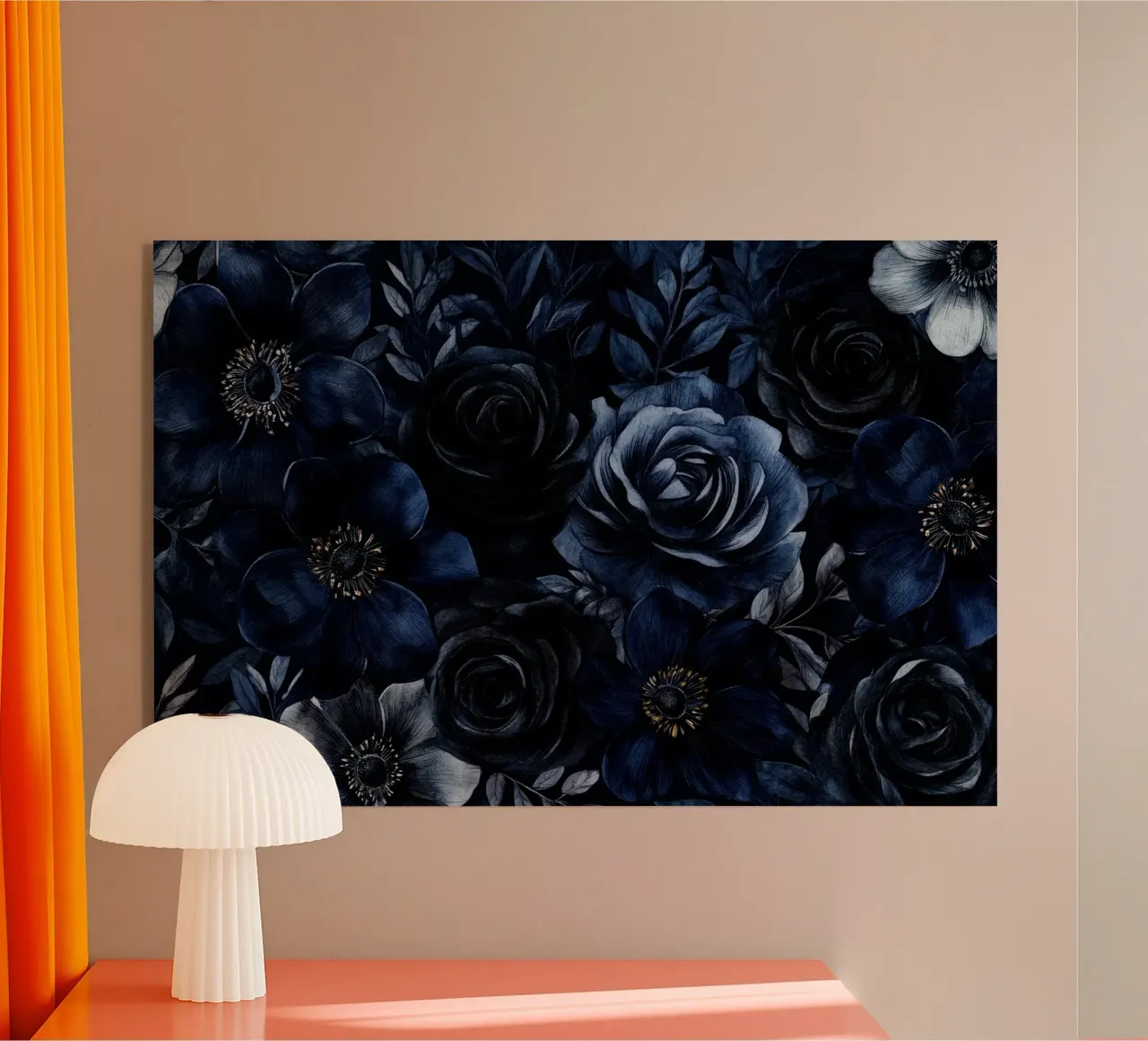 Fiori blu scuro e neri plexiglass da Flower Garden - Uta Naumann