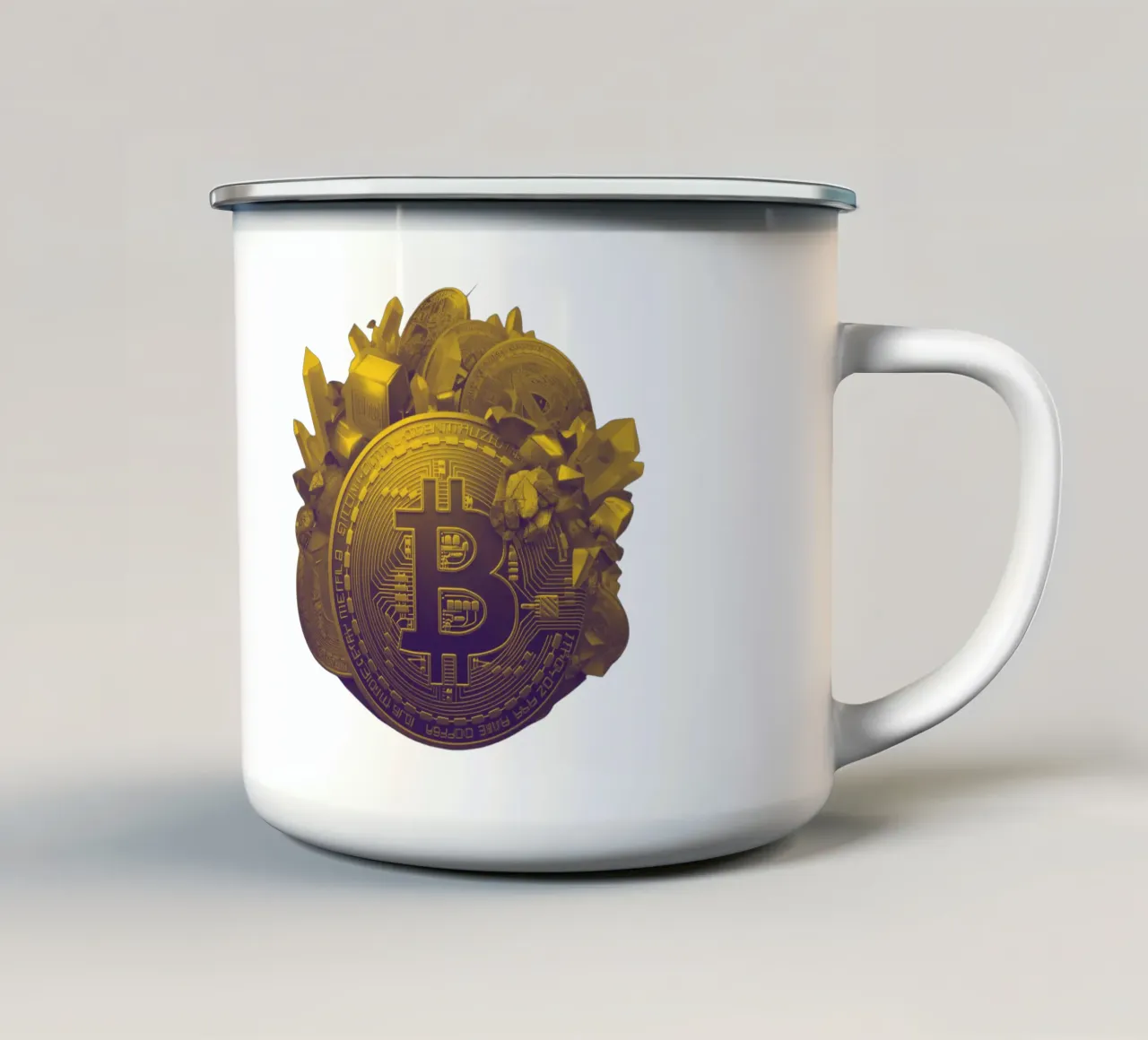 BTC... come una montagna d'oro tazza in smalto da Crypto_Jungle
