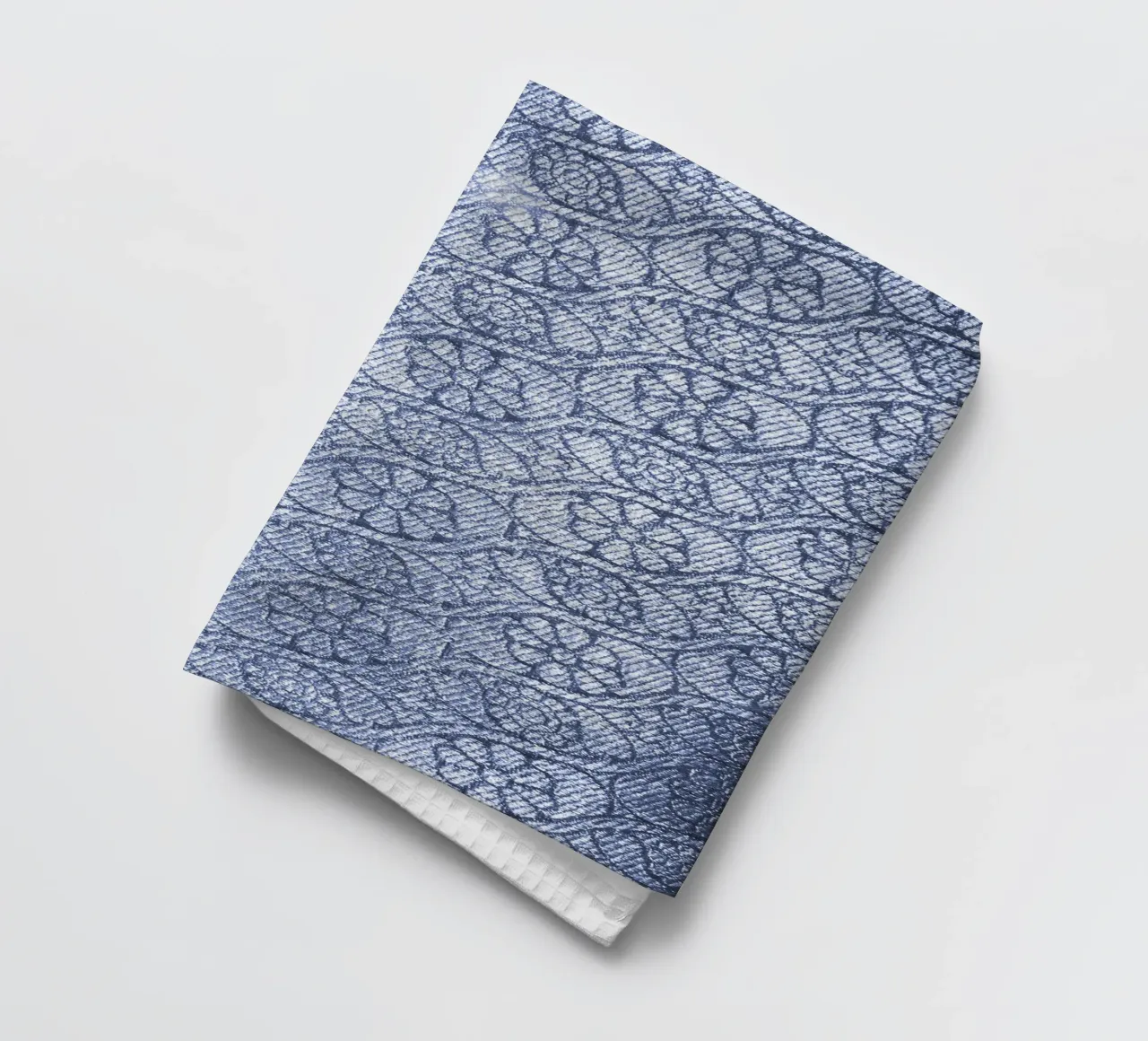 Tissu antique bleu à fleurs torchon de Lisa Jureczko Arts Illustration