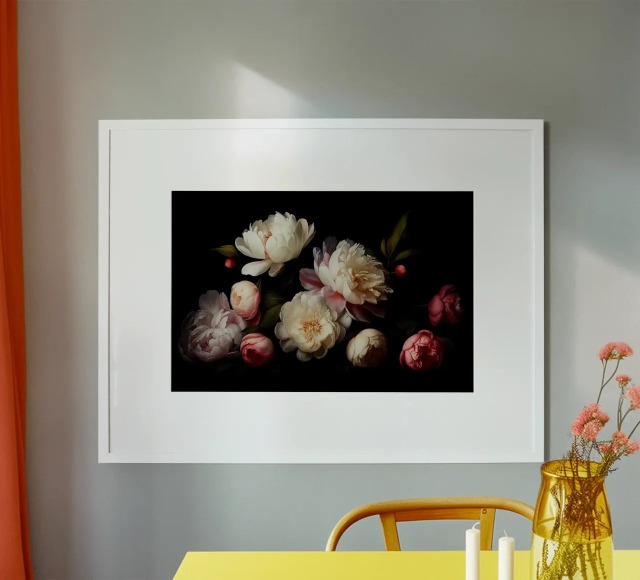 Vibrazioni vittoriane Giardino di peonie vintage poster con telaio in legno da Flower Garden - Uta Naumann