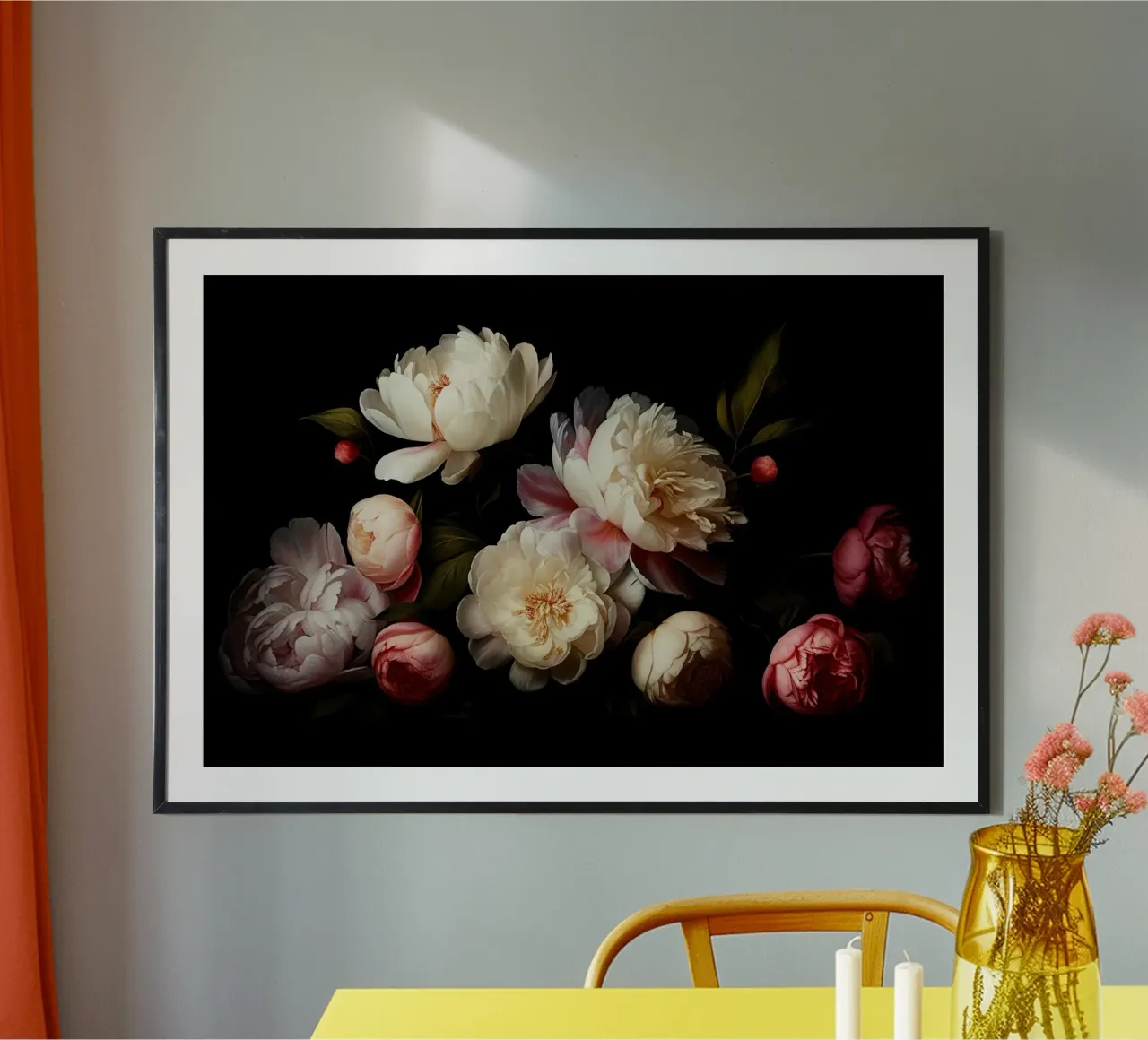 Vibrazioni vittoriane Giardino di peonie vintage poster con telaio in legno da Flower Garden - Uta Naumann