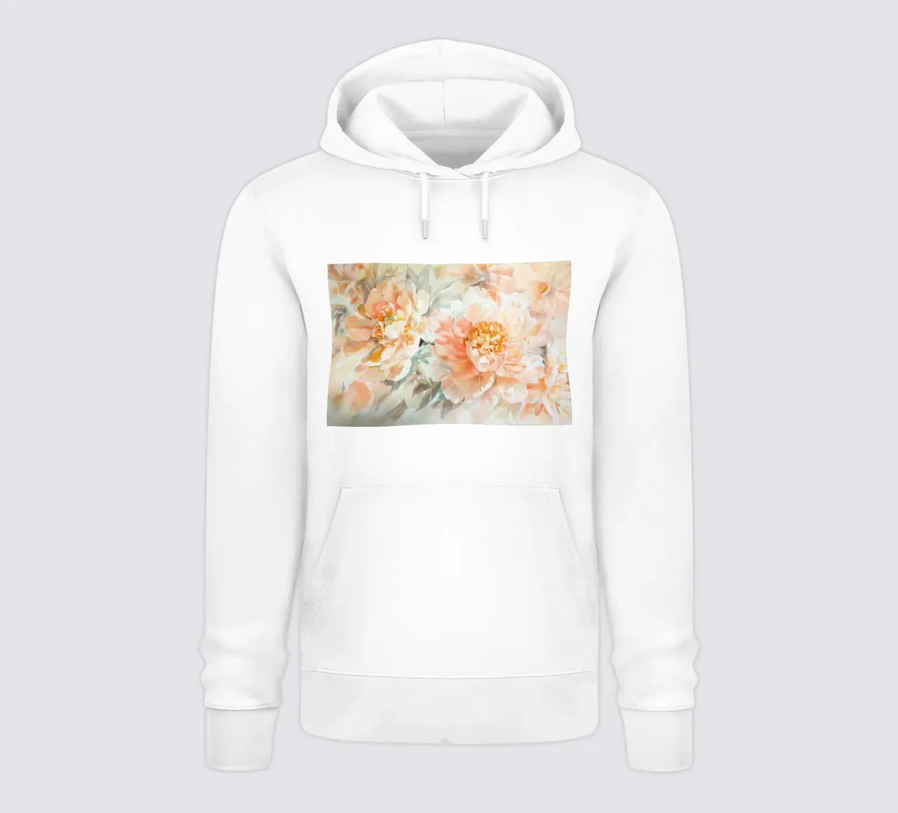 Peach Soft Velvet Peonie Spring Garden felpa con cappuccio da Flower Garden - Uta Naumann