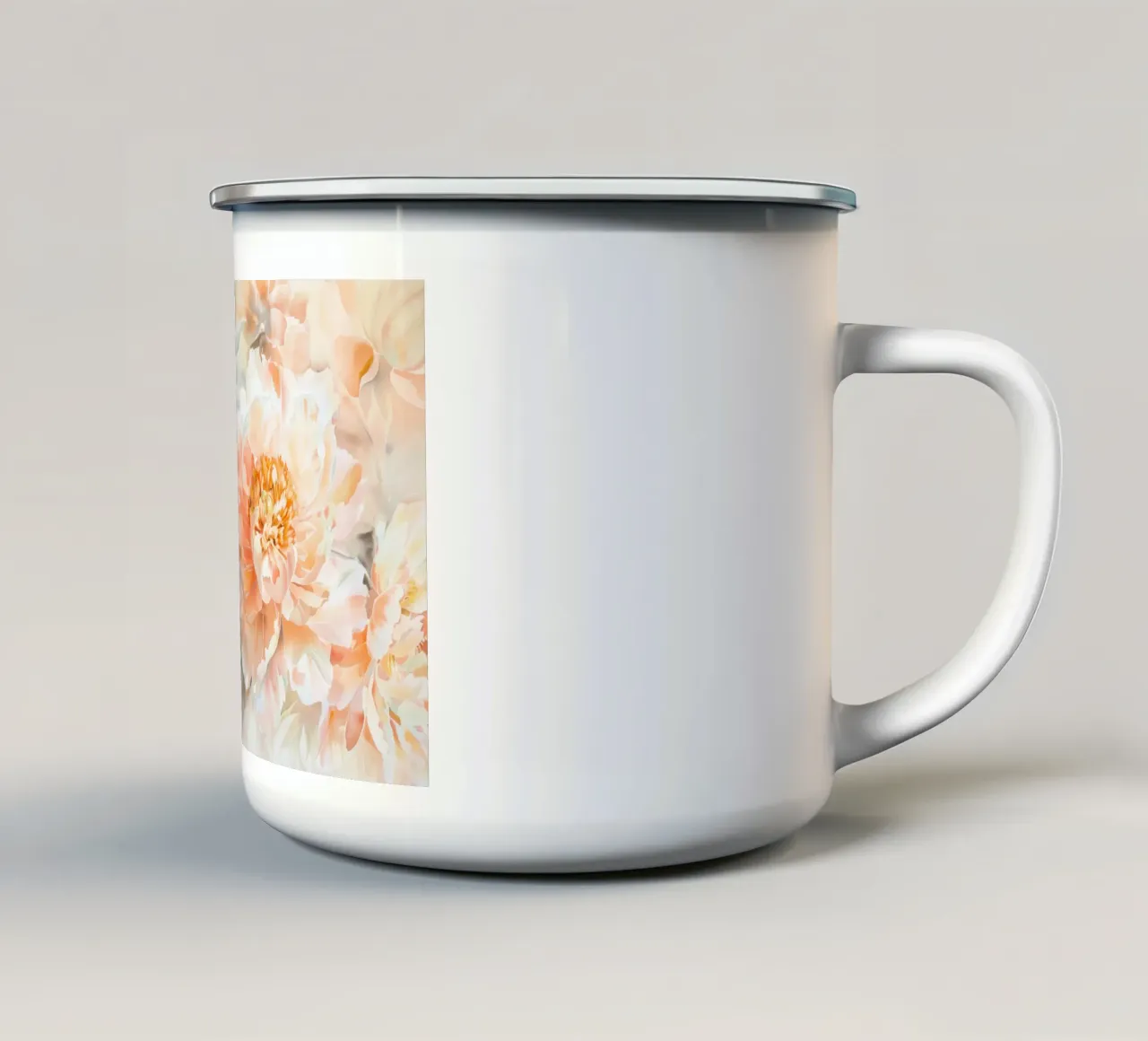 Peach Soft Velvet Peonie Spring Garden tazza in smalto da Flower Garden - Uta Naumann