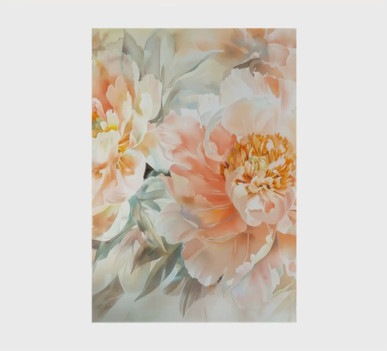 Peach Soft Velvet Peonies Spring Garden notebook by Flower Garden - Uta Naumann