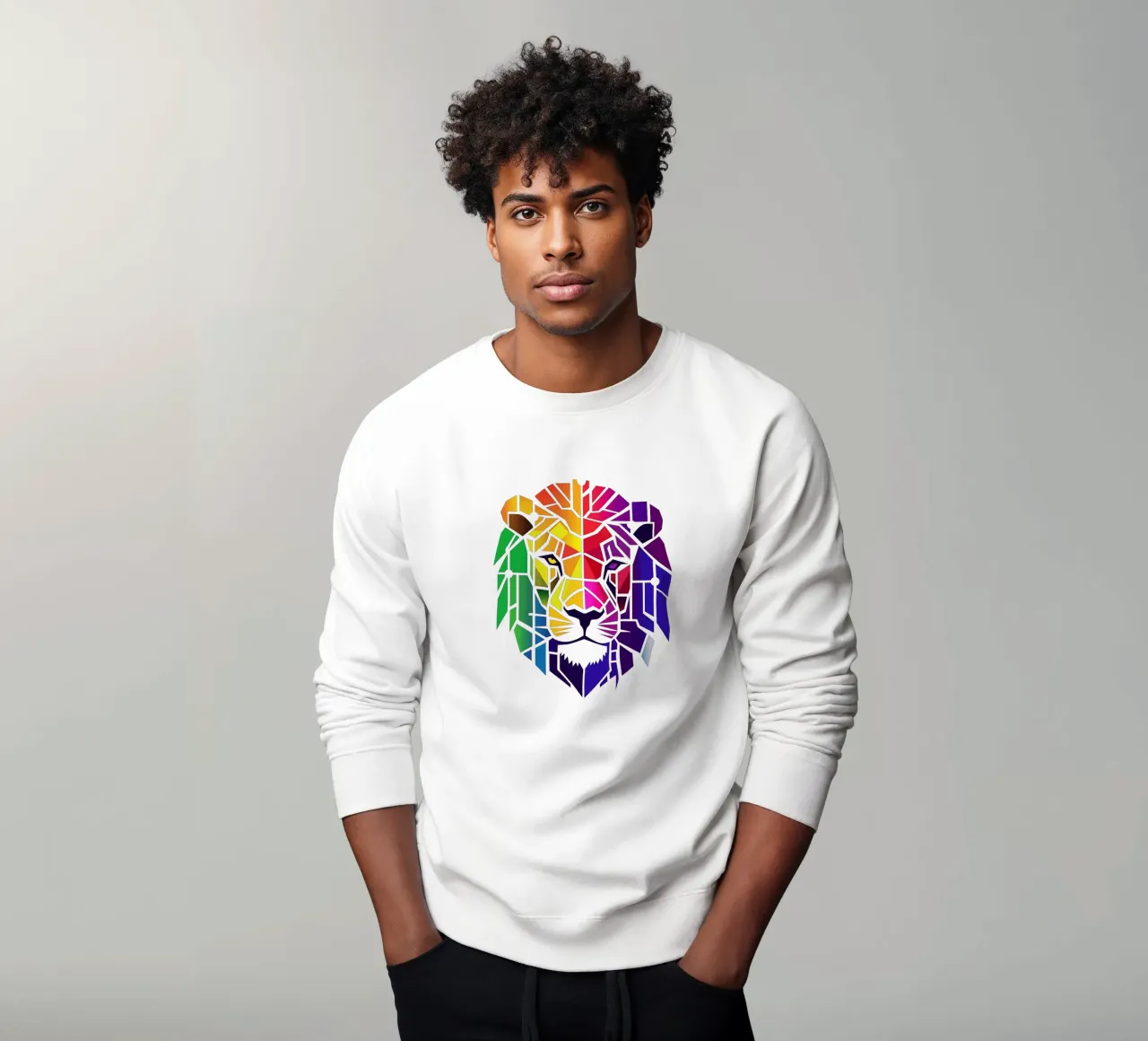 Leone astratto arcobaleno felpa da Autofocus
