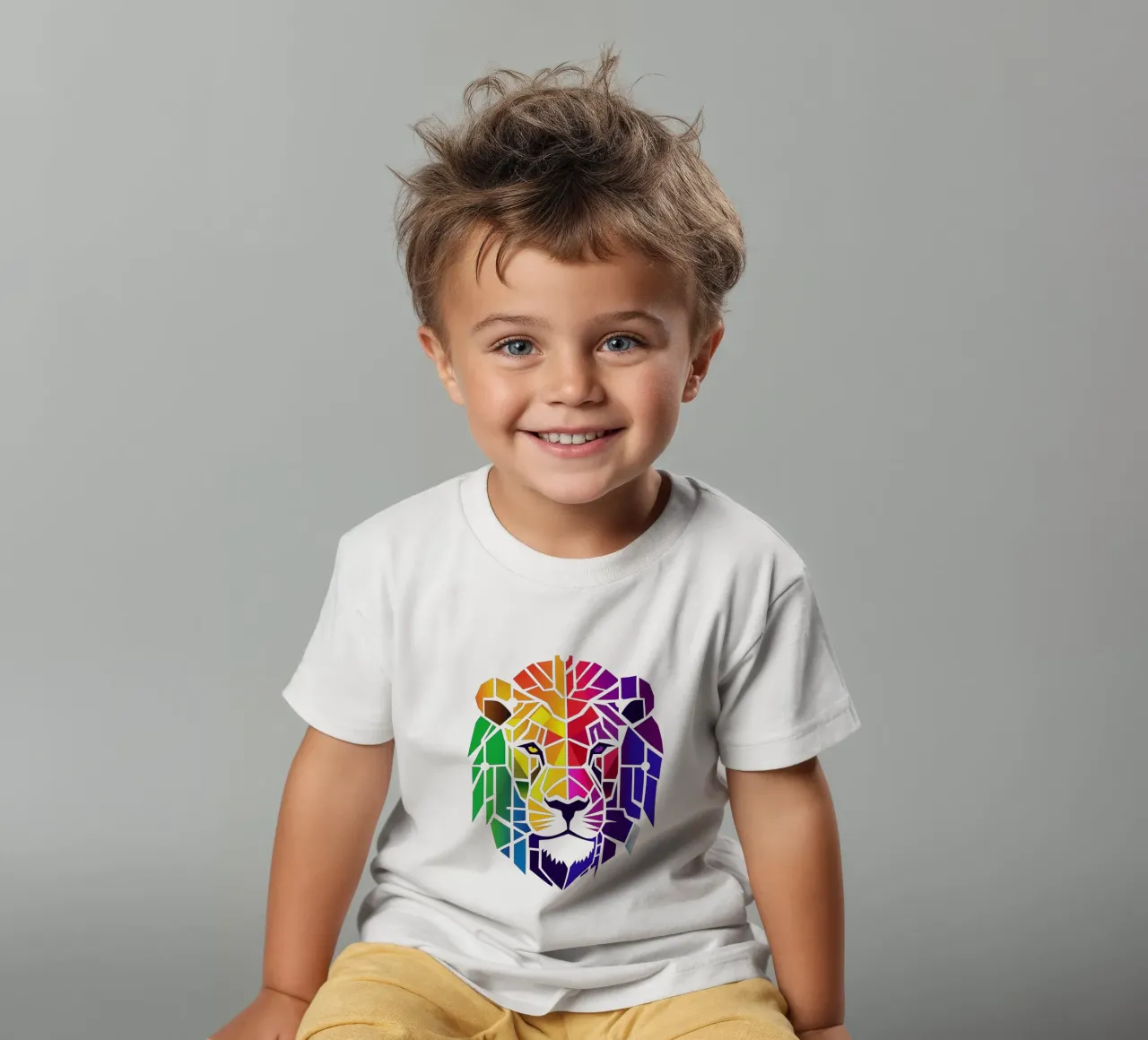 Abstrakter Regenbogen Löwe Kinder T-Shirt von Autofocus