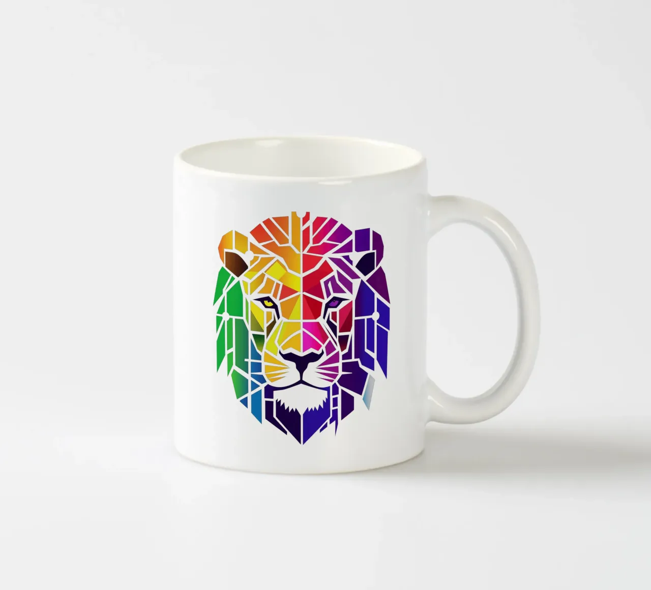 Leone astratto arcobaleno tazza in ceramica da Autofocus