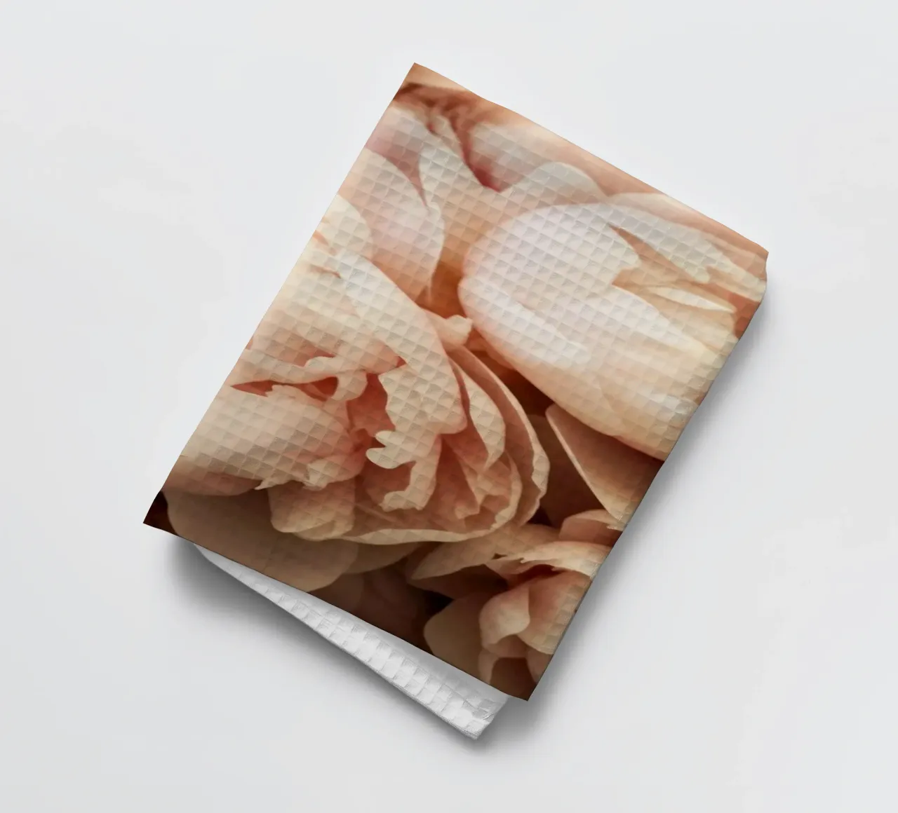 Soft Peach Velvet Bold Peonies Garden tea towel by Flower Garden - Uta Naumann